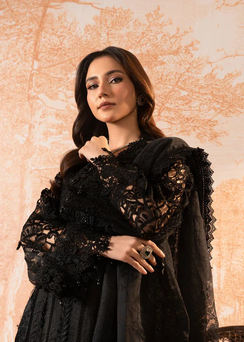 Maria B. | Stitched by Rang | Luxury Organza | Inspired | D-2409-A(Black)