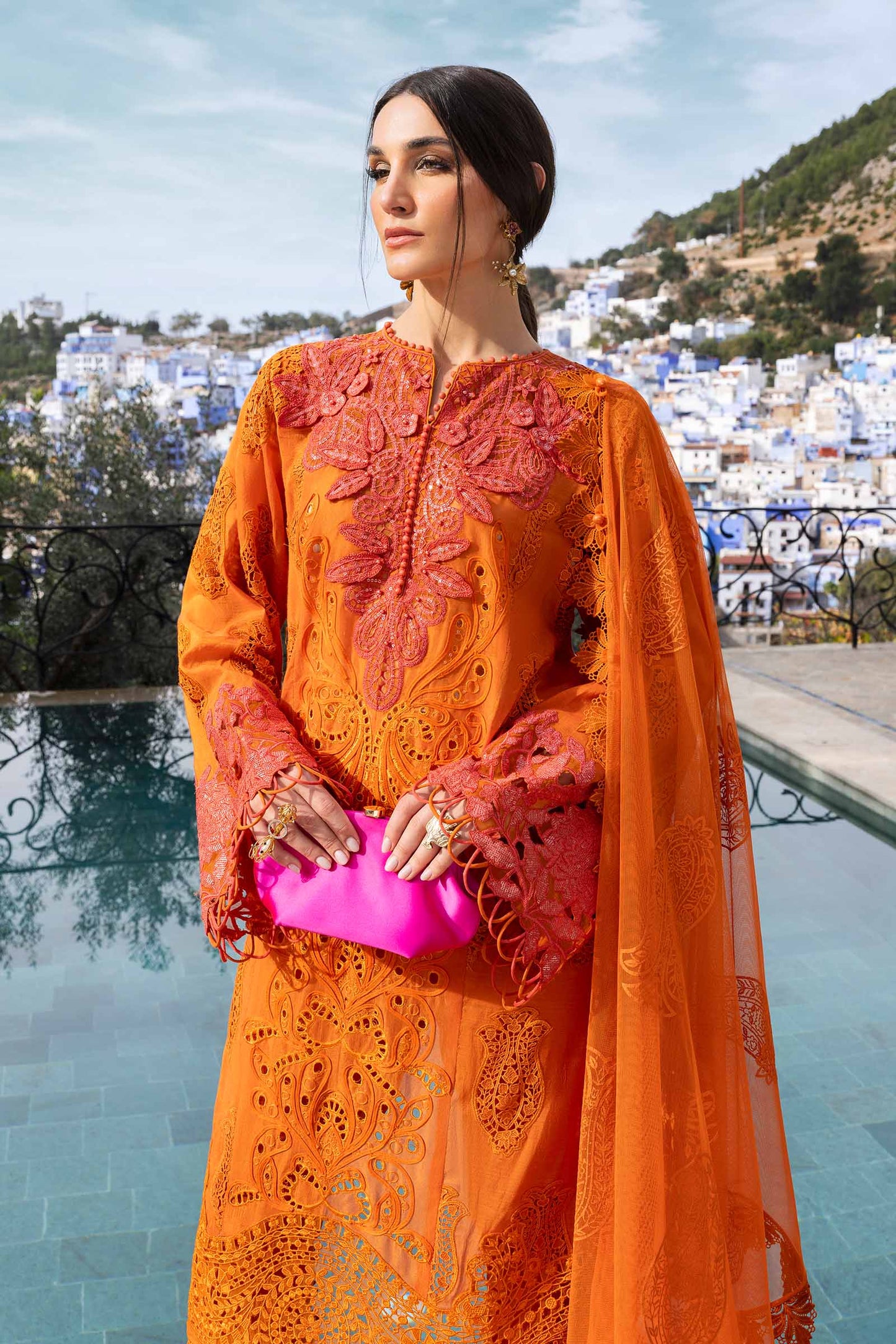 Inspired Stitched Maria B Embroidered Dobby Lawn Suit | D-2505-B | Stitched by Rang