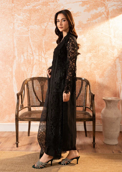 Maria B. | Stitched by Rang | Luxury Organza | Inspired | D-2409-A(Black)