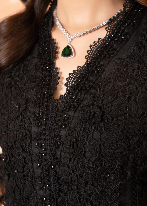 Maria B. | Stitched by Rang | Luxury Organza | Inspired | D-2409-A(Black)