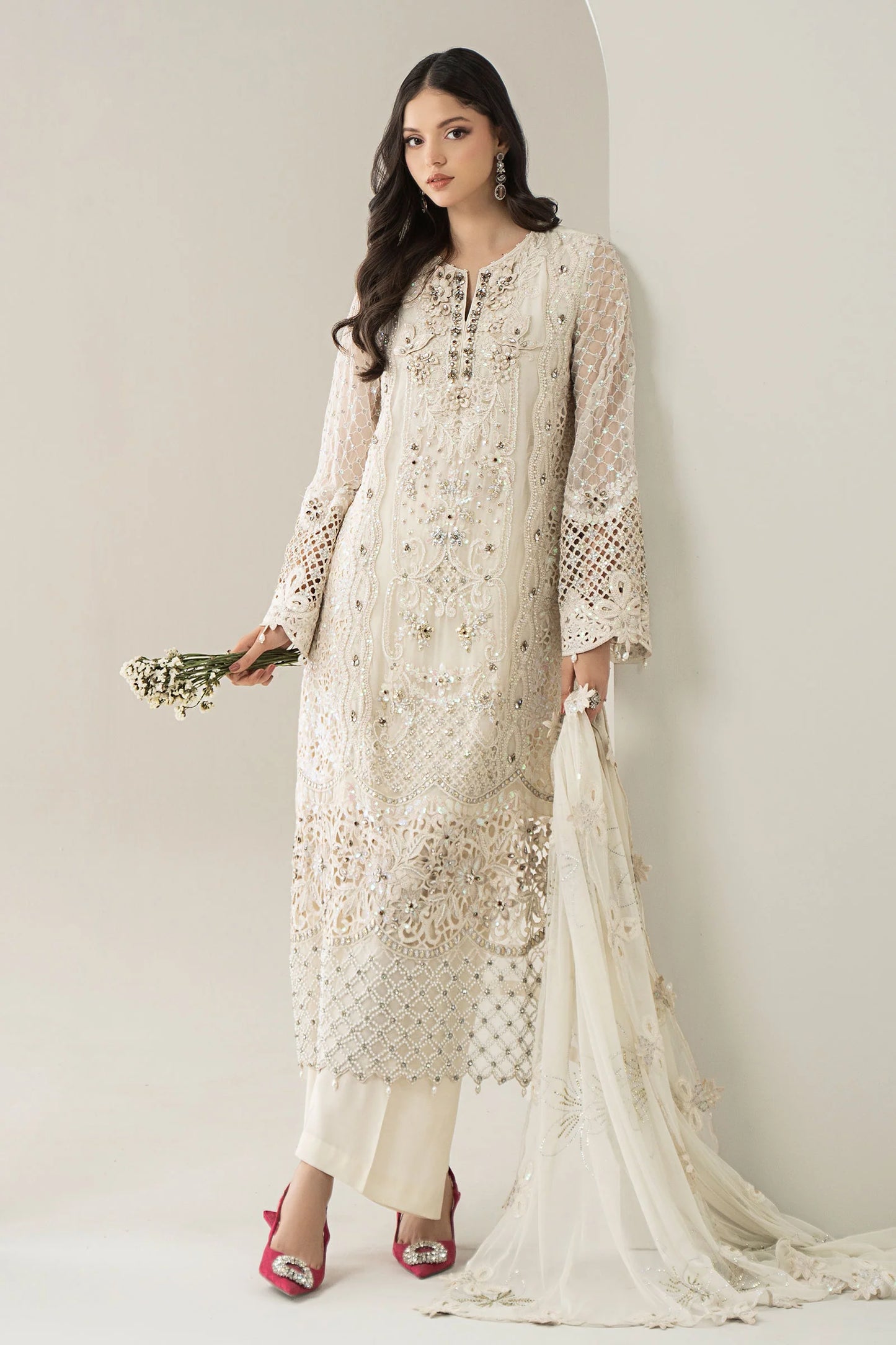 Maria B Stitched Embroidered Chiffon Suit BDS-3007 | Inspired | Stitched by Rang