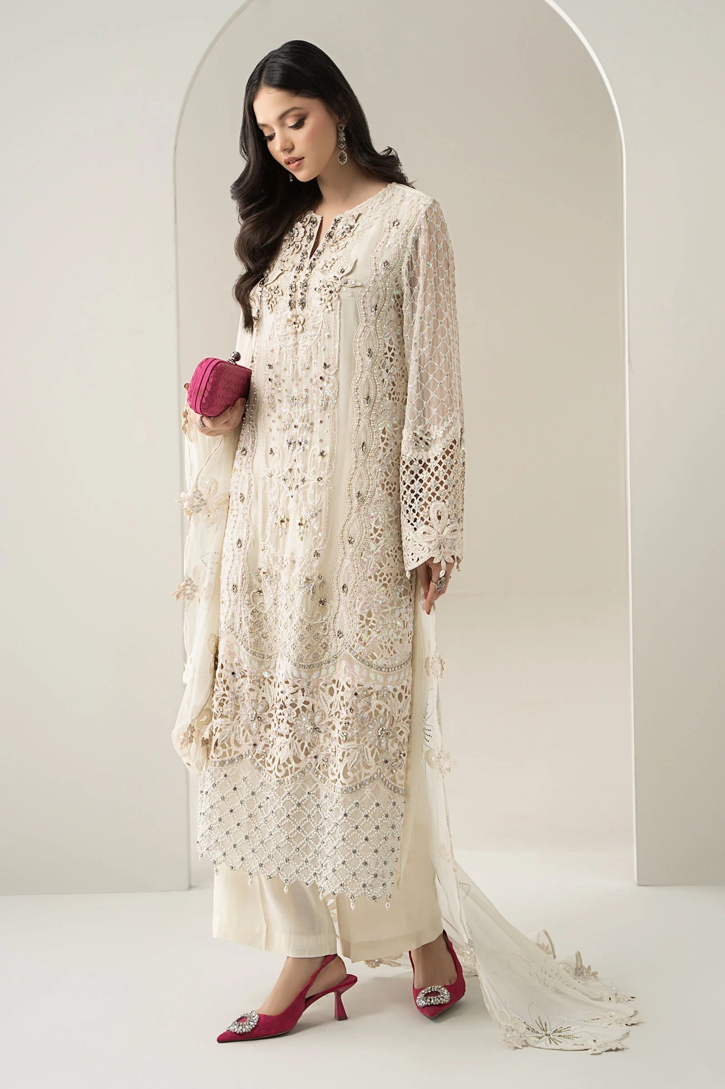 Maria B Stitched Embroidered Chiffon Suit BDS-3007 | Inspired | Stitched by Rang