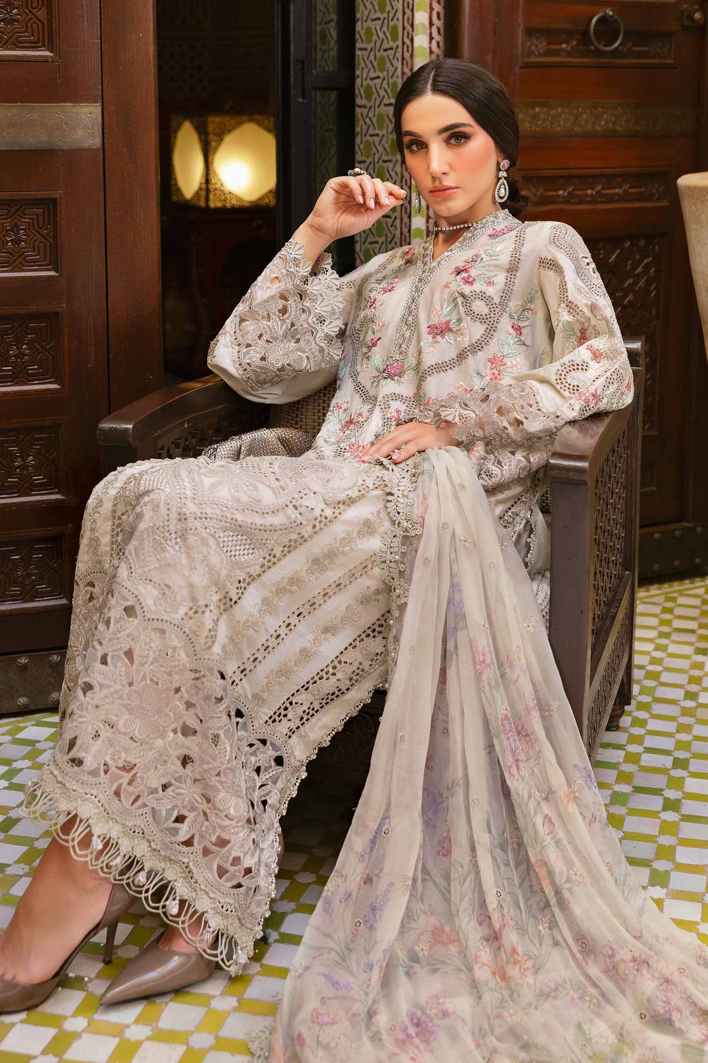 Stitched Maria B Embroidered Lawn Suit | D-2514-B | Inspired |Stitched by Rang