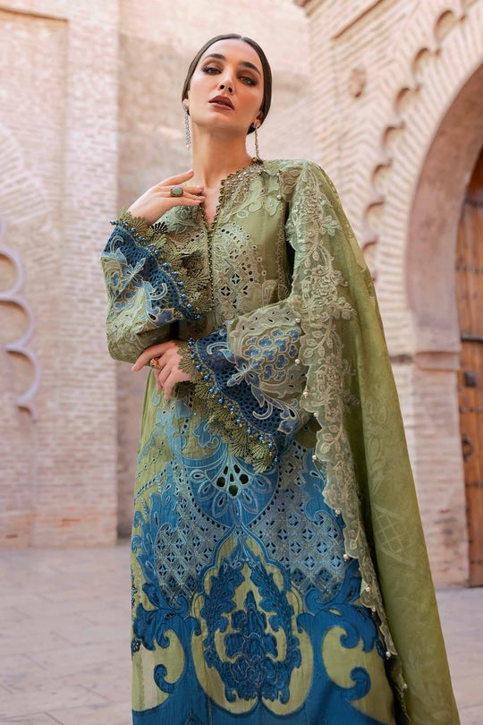 Inspired Stitched Maria B Embroidered Dobby Lawn Suit | D-2501-A | Stitched by Rang