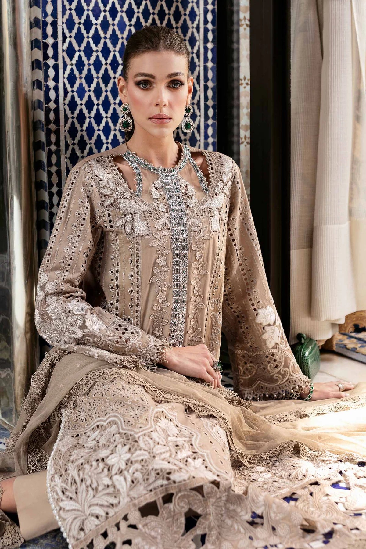 Stitched Maria B Inspired Embroidered Lawn Suit | D-2502-A | Stitched by Rang