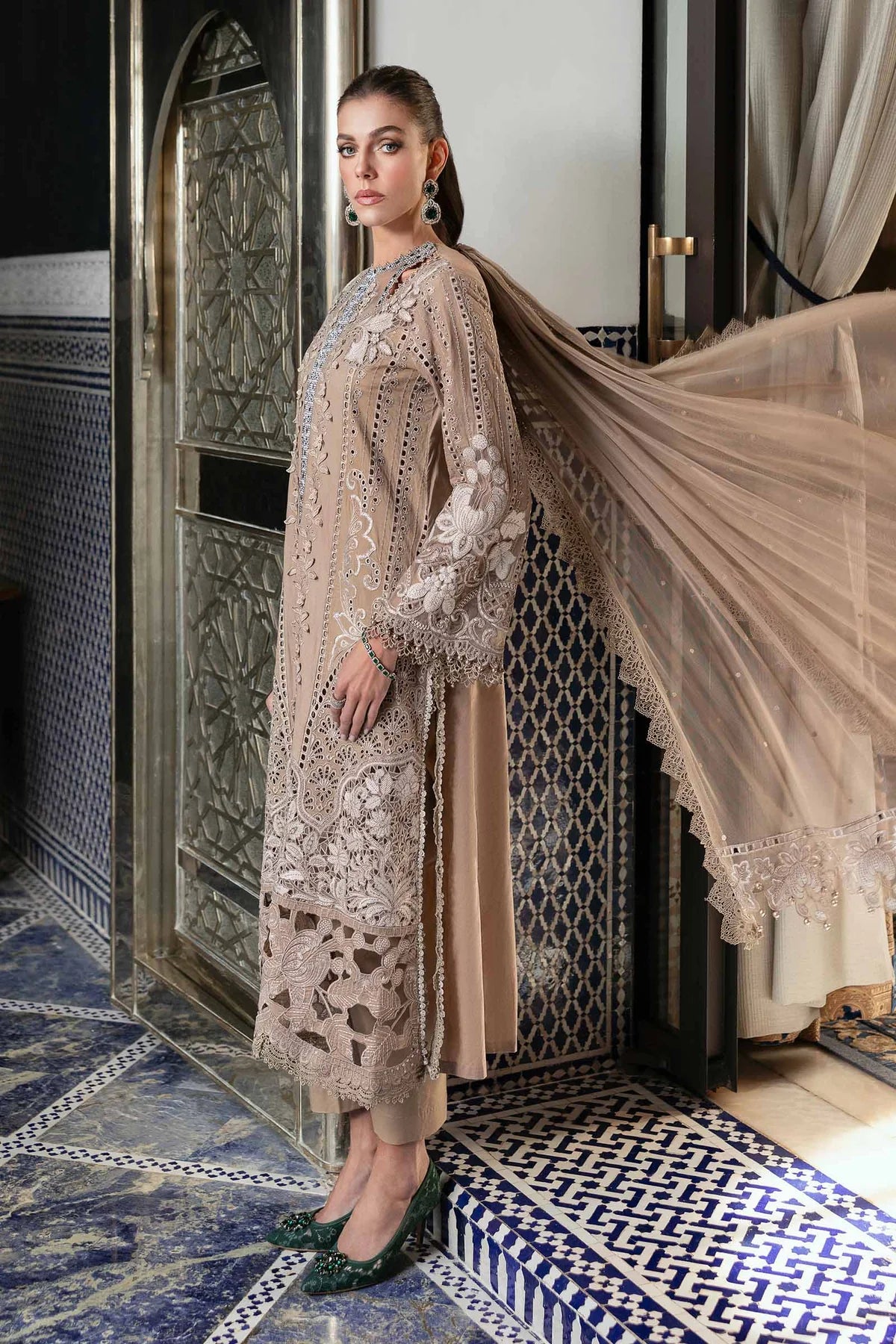 Stitched Maria B Inspired Embroidered Lawn Suit | D-2502-A | Stitched by Rang