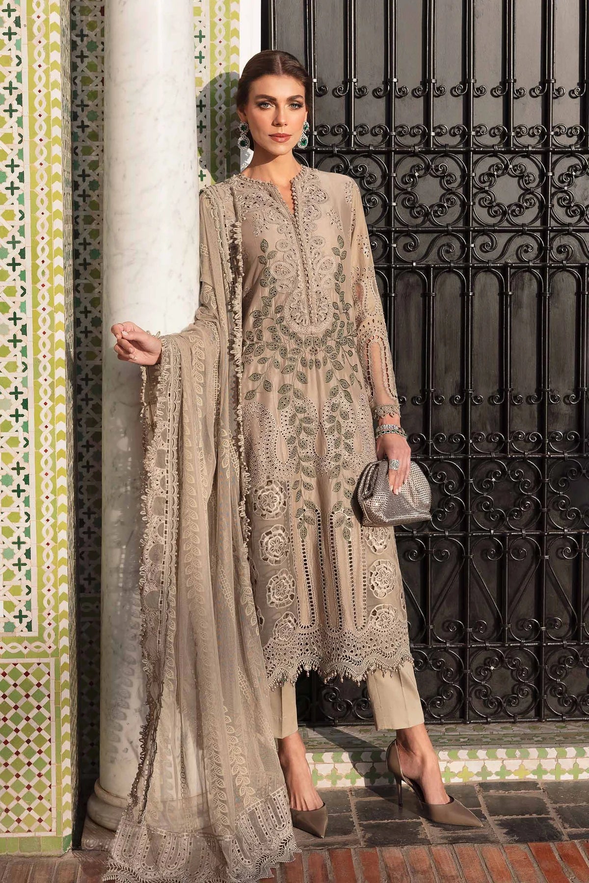 Original Stitched Maria B Embroidered Lawn Suit | D-2503-A | Stitched by Rang