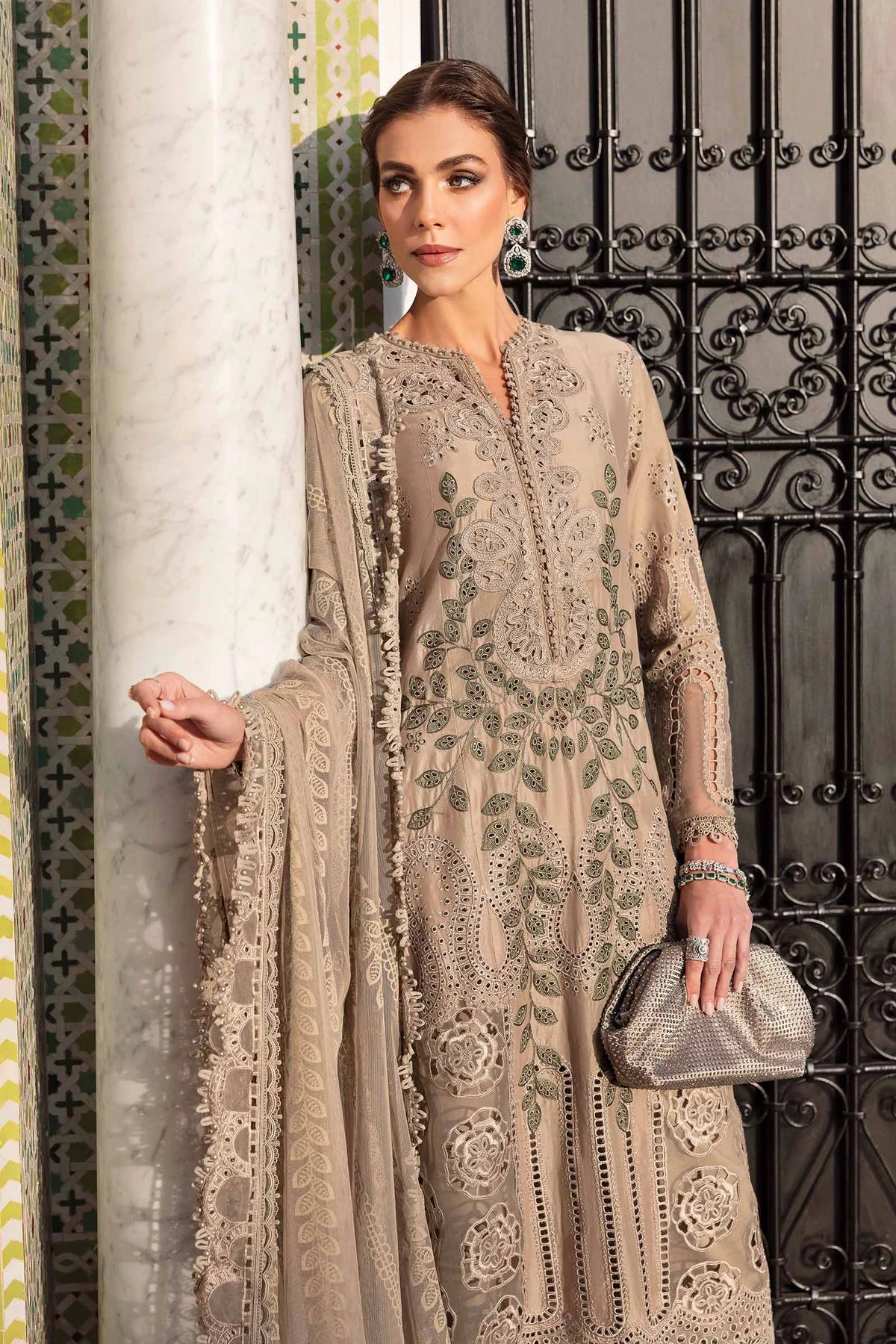 Original Stitched Maria B Embroidered Lawn Suit | D-2503-A | Stitched by Rang