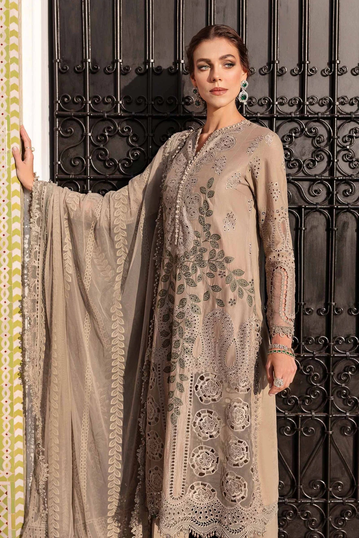 Original Stitched Maria B Embroidered Lawn Suit | D-2503-A | Stitched by Rang