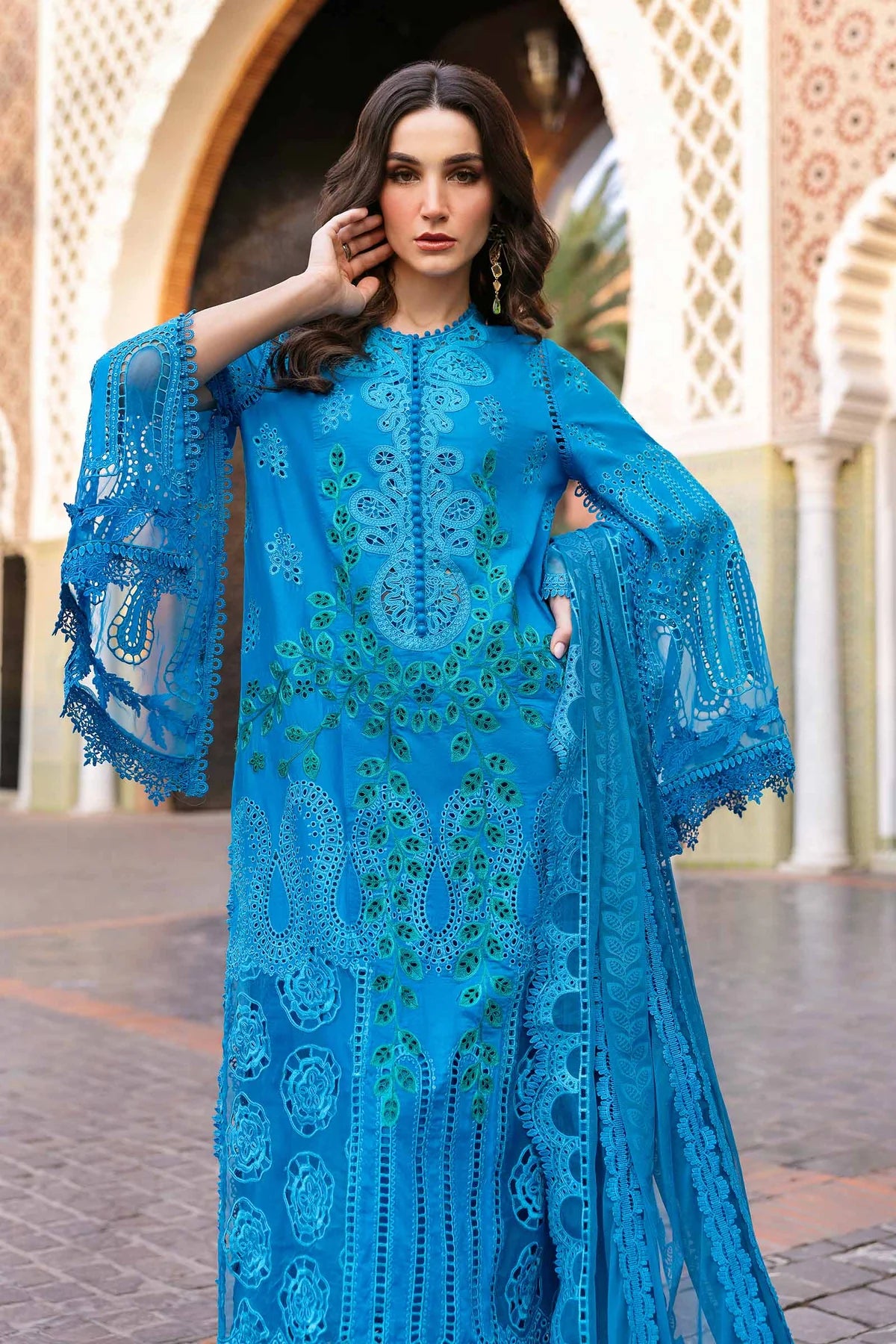 Inspired Stitched Maria B Embroidered Lawn Suit | D-2503-B | Stitched by Rang