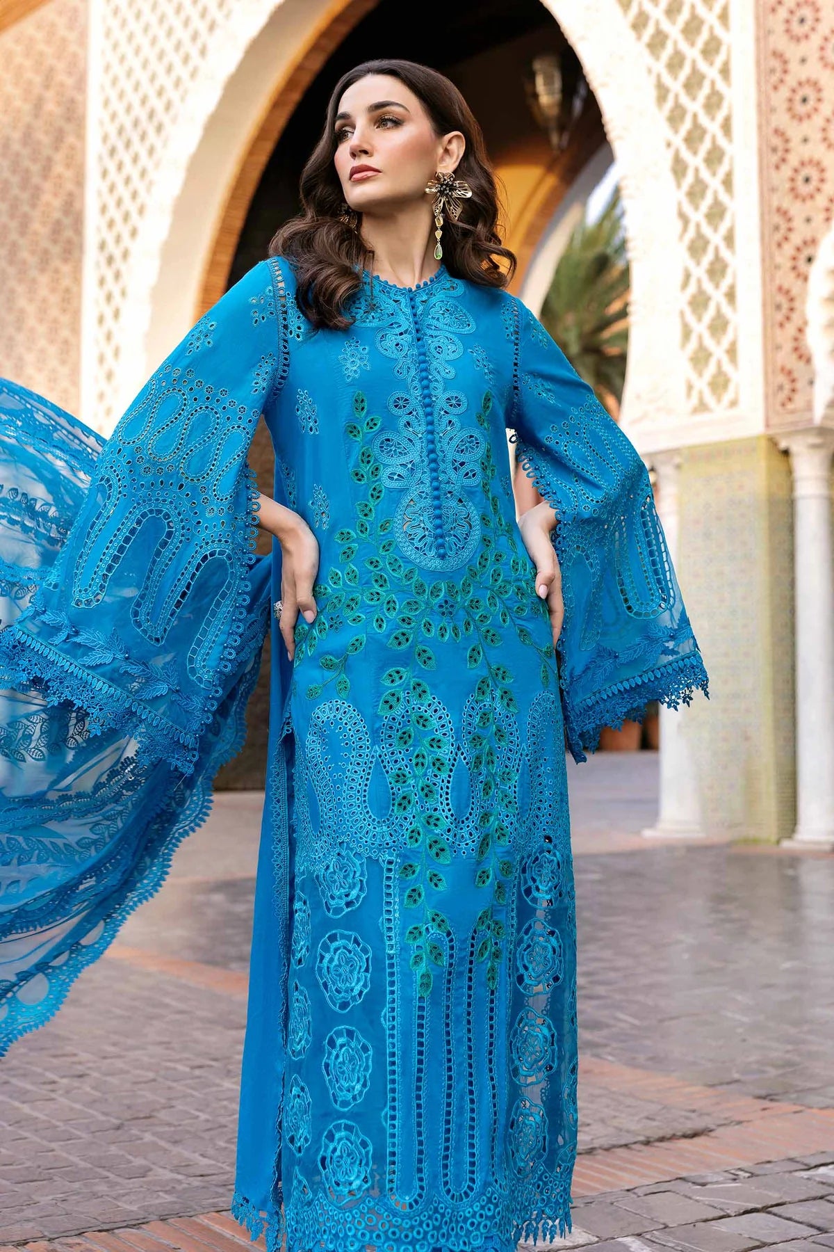 Inspired Stitched Maria B Embroidered Lawn Suit | D-2503-B | Stitched by Rang