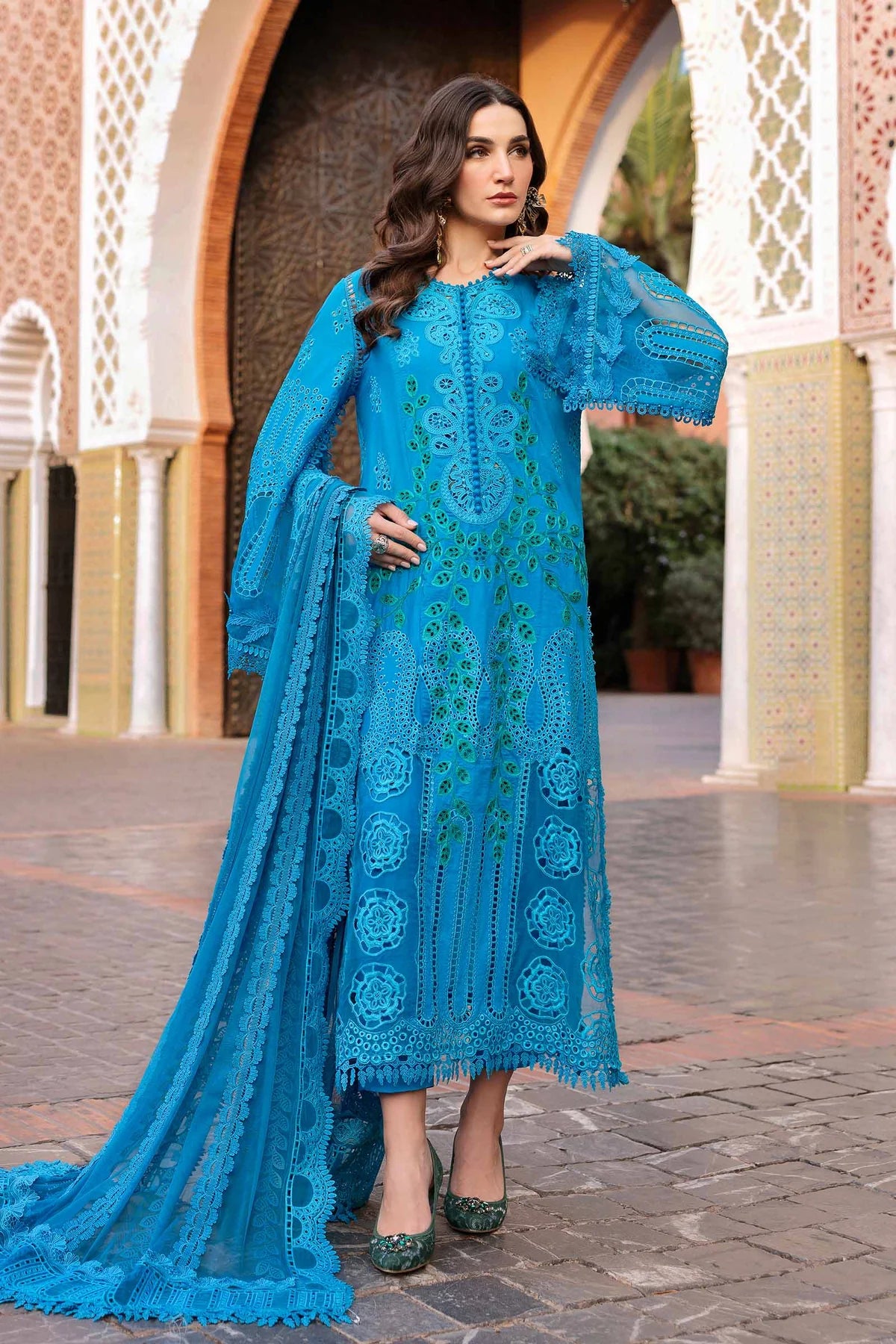 Inspired Stitched Maria B Embroidered Lawn Suit | D-2503-B | Stitched by Rang
