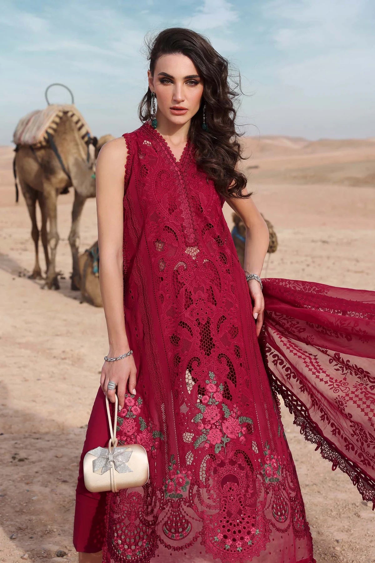 Original Stitched Maria B Embroidered Lawn Suit | D-2504-A | Stitched by Rang