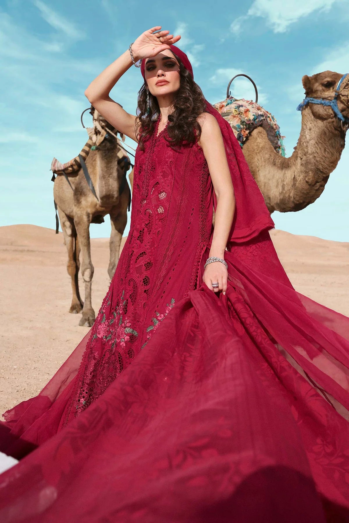 Original Stitched Maria B Embroidered Lawn Suit | D-2504-A | Stitched by Rang