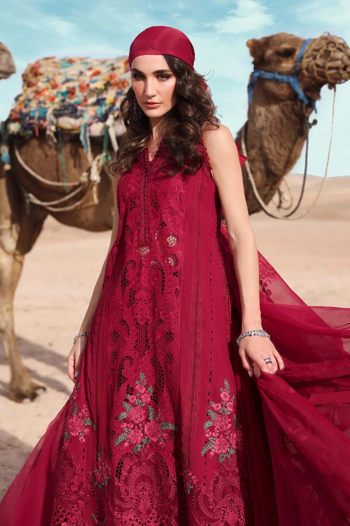 Original Stitched Maria B Embroidered Lawn Suit | D-2504-A | Stitched by Rang