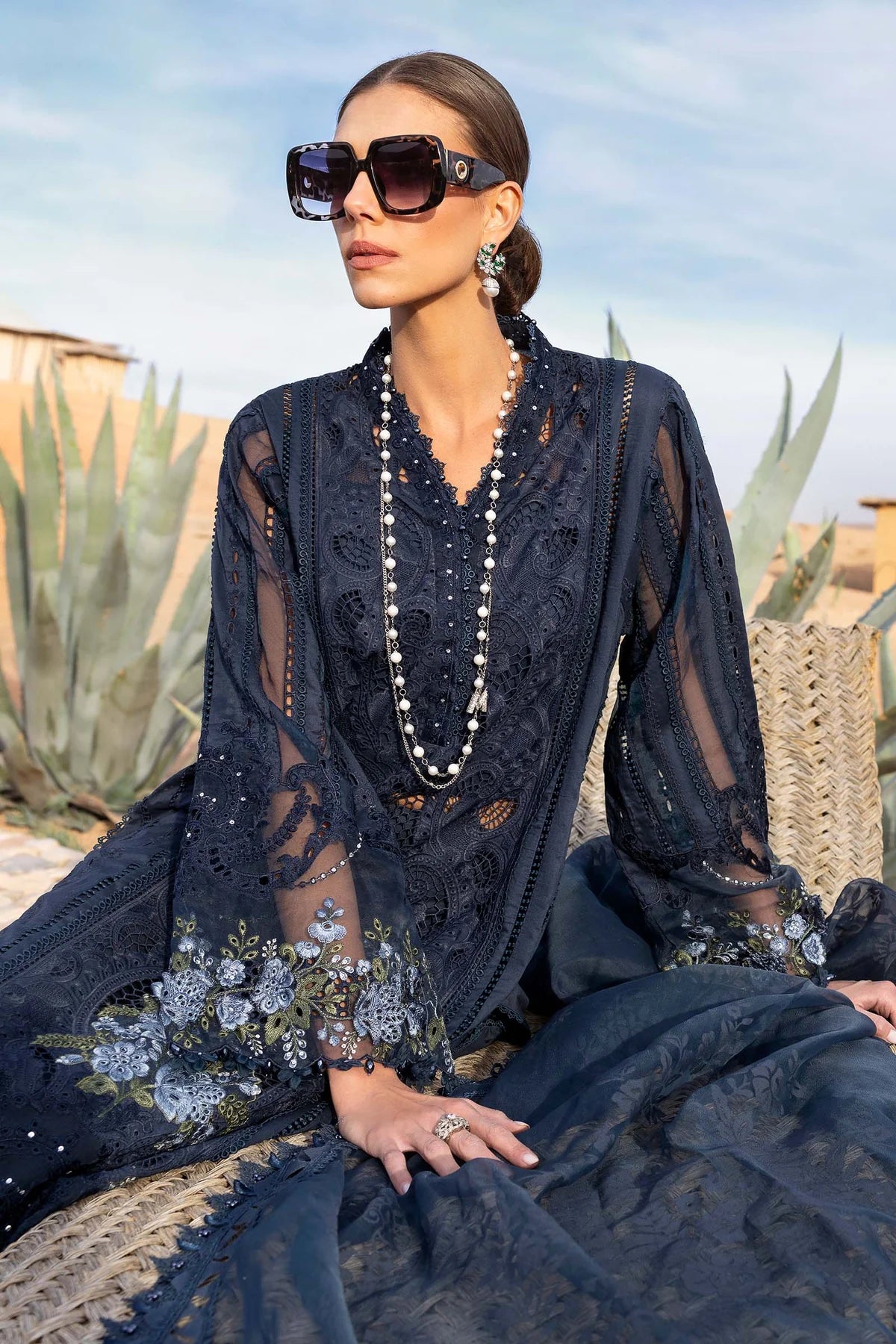 Stitched Maria B Inspired Embroidered Lawn Suit | D-2504-B | Stitched by Rang