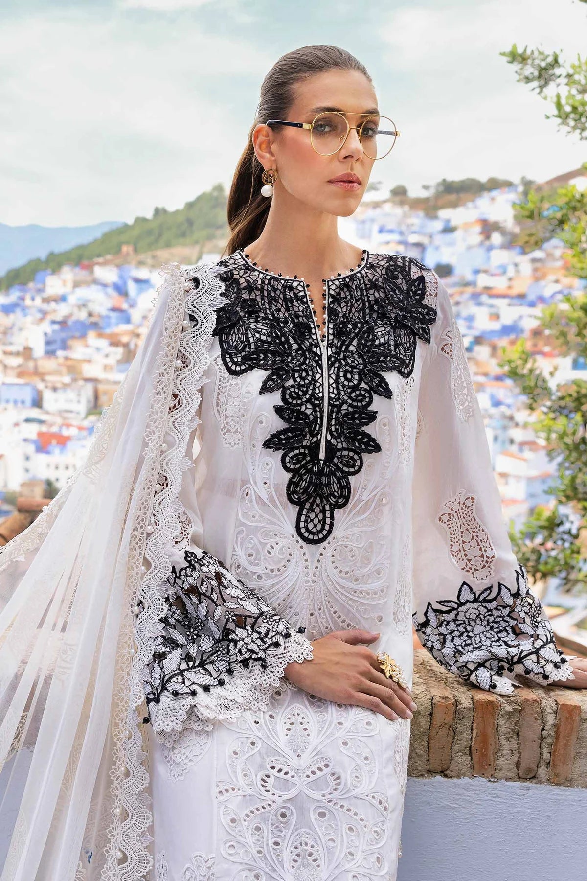 Inspired Stitched Maria B Embroidered Paper Cotton Suit | D-2505-A | Stitched by Rang