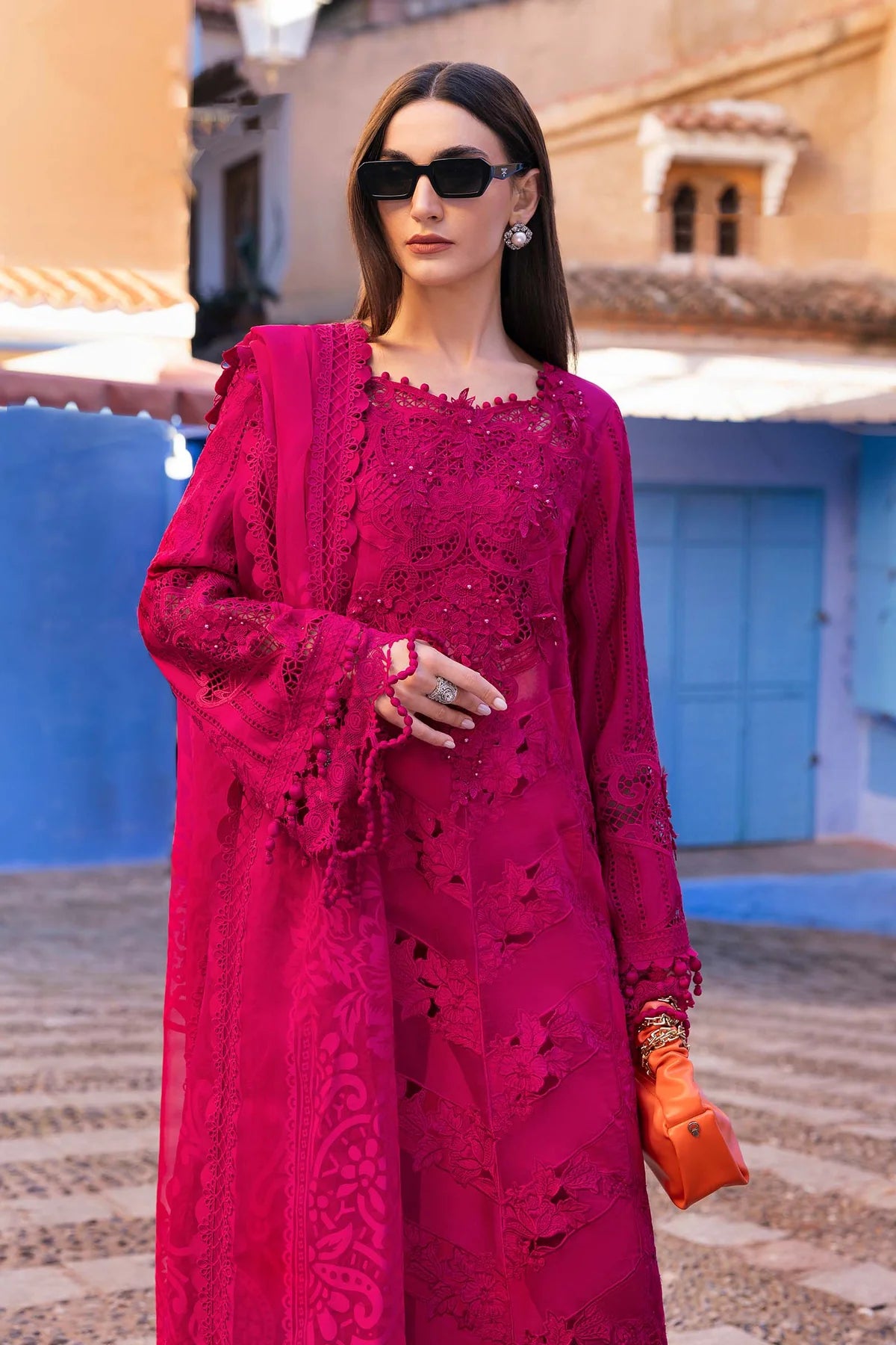 Inspired Stitched Maria B Embroidered Lawn Suit | D-2508-A | Stitched by Rang