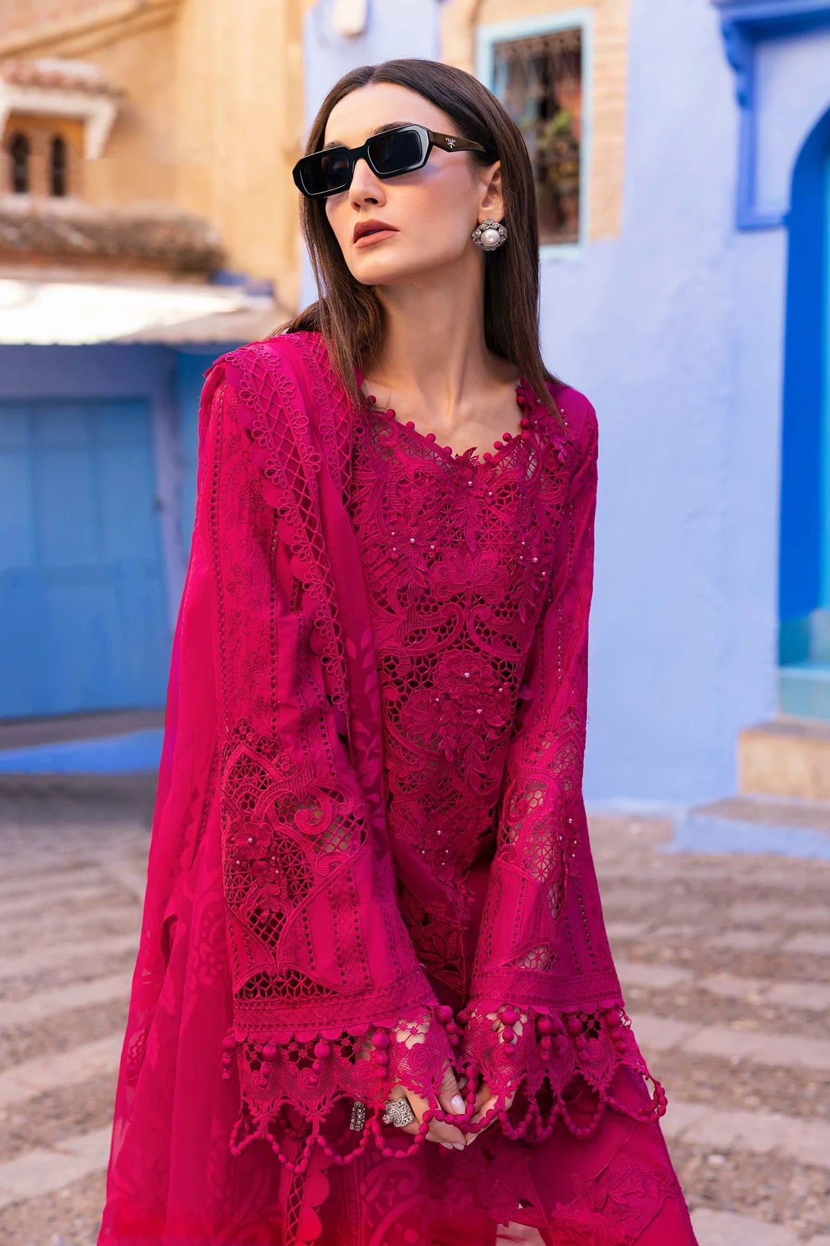 Inspired Stitched Maria B Embroidered Lawn Suit | D-2508-A | Stitched by Rang