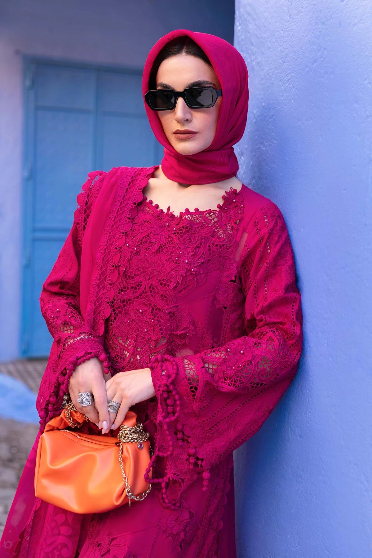 Inspired Stitched Maria B Embroidered Lawn Suit | D-2508-A | Stitched by Rang