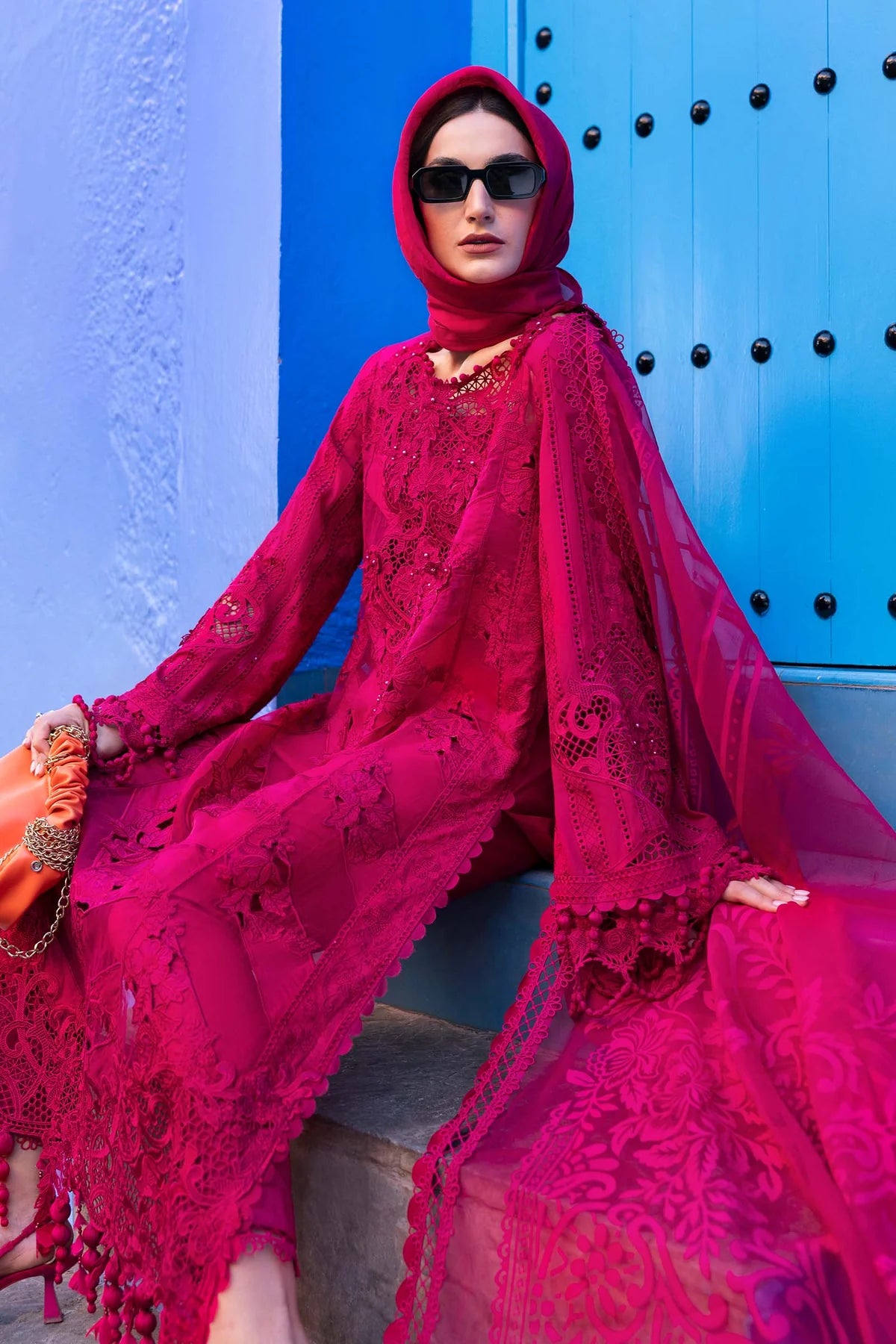 Inspired Stitched Maria B Embroidered Lawn Suit | D-2508-A | Stitched by Rang