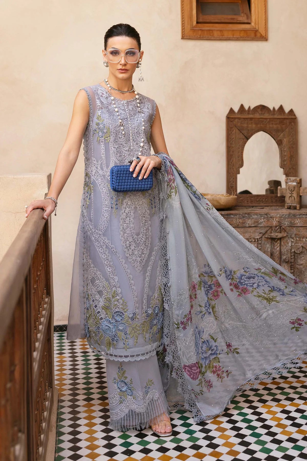 Stitched Maria B Embroidered Suit | Inspired | D-2509-B | Stitched by Rang
