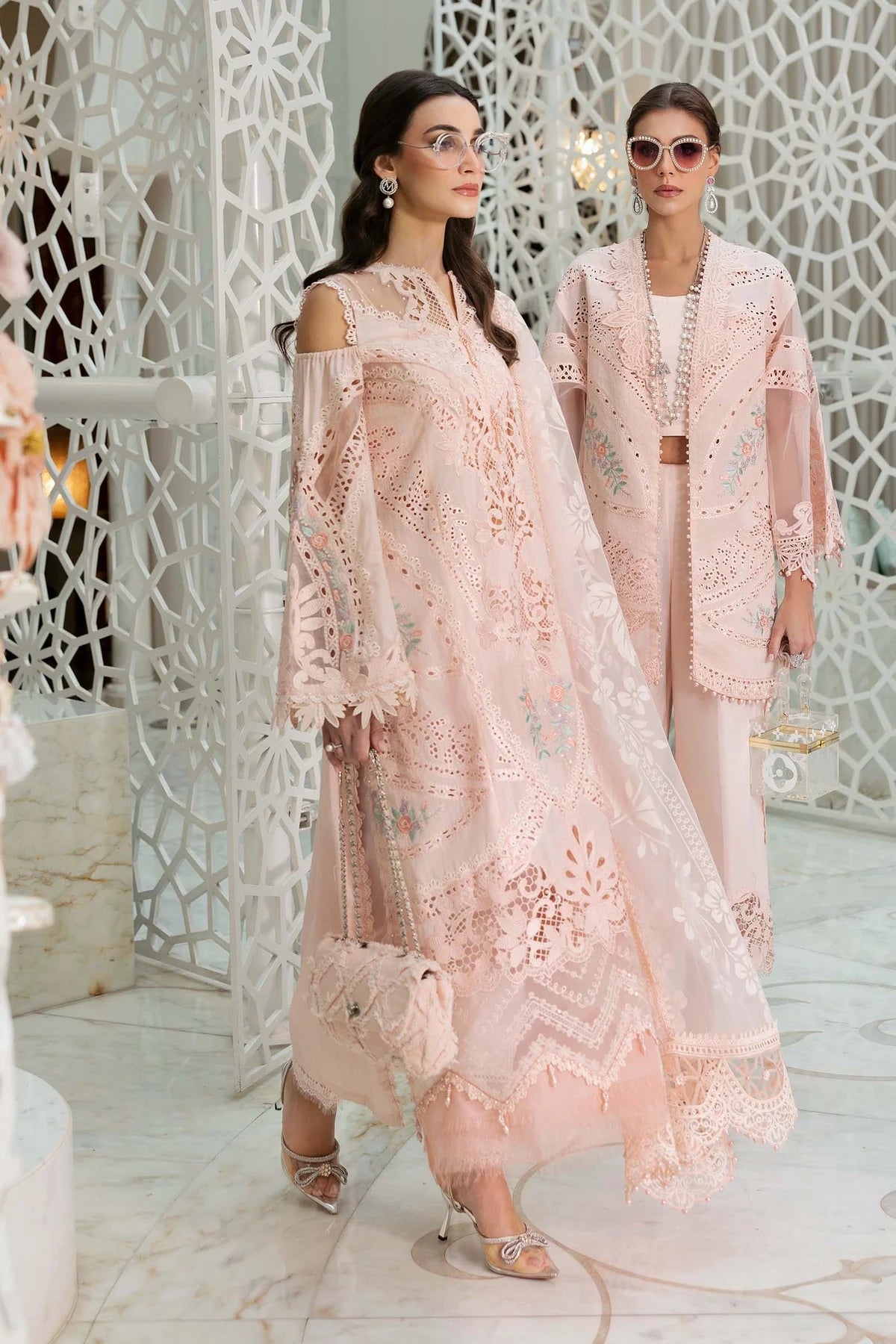 Original Stitched Maria B Embroidered Dobby Lawn Suit | D-2513-A | Stitched by Rang