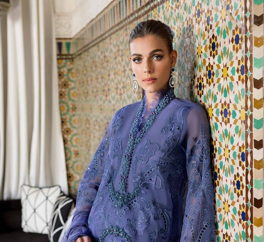Inspired Stitched Maria B Embroidered Dobby Lawn Suit | D-2506-B | Stitched by Rang