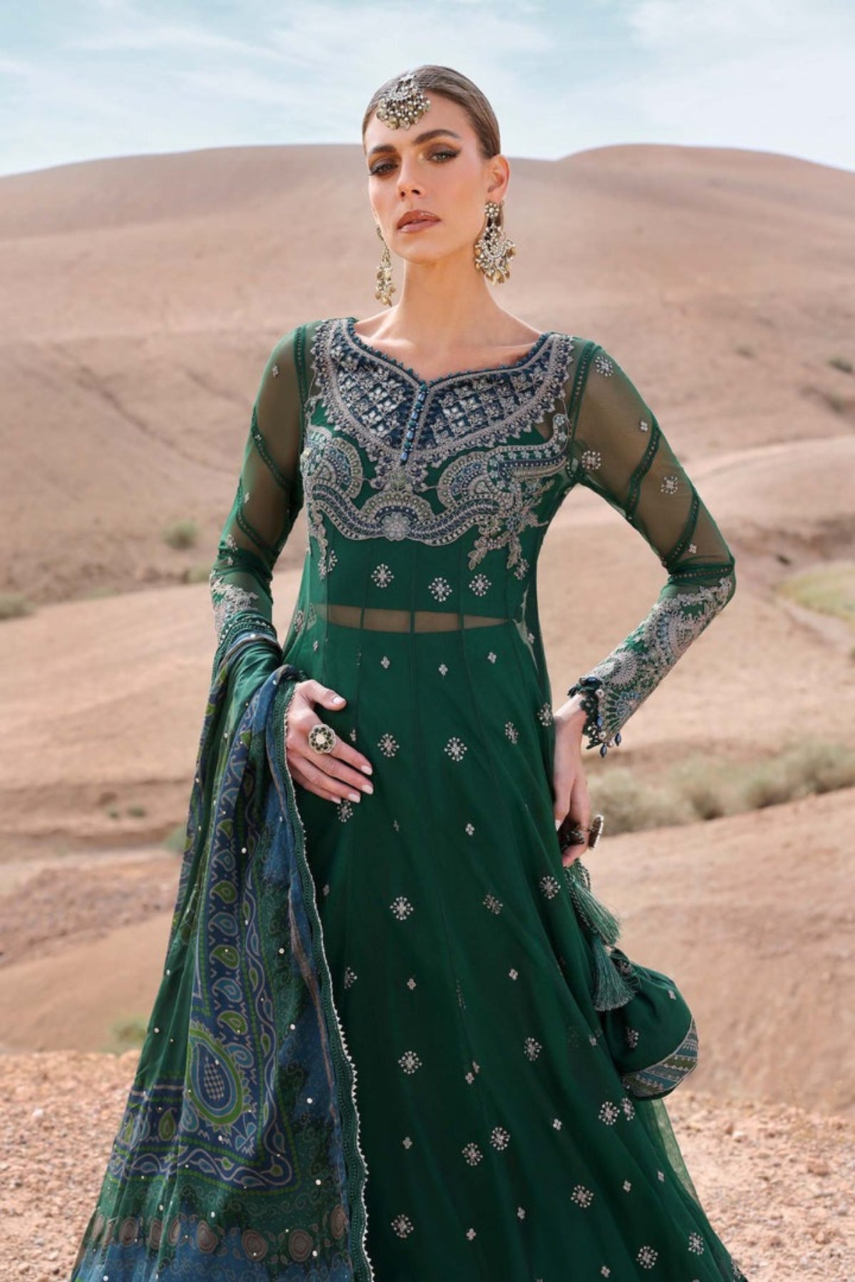 Original Stitched Maria B Embroidered Dobby Lawn Suit | D-2507-A | Stitched by Rang