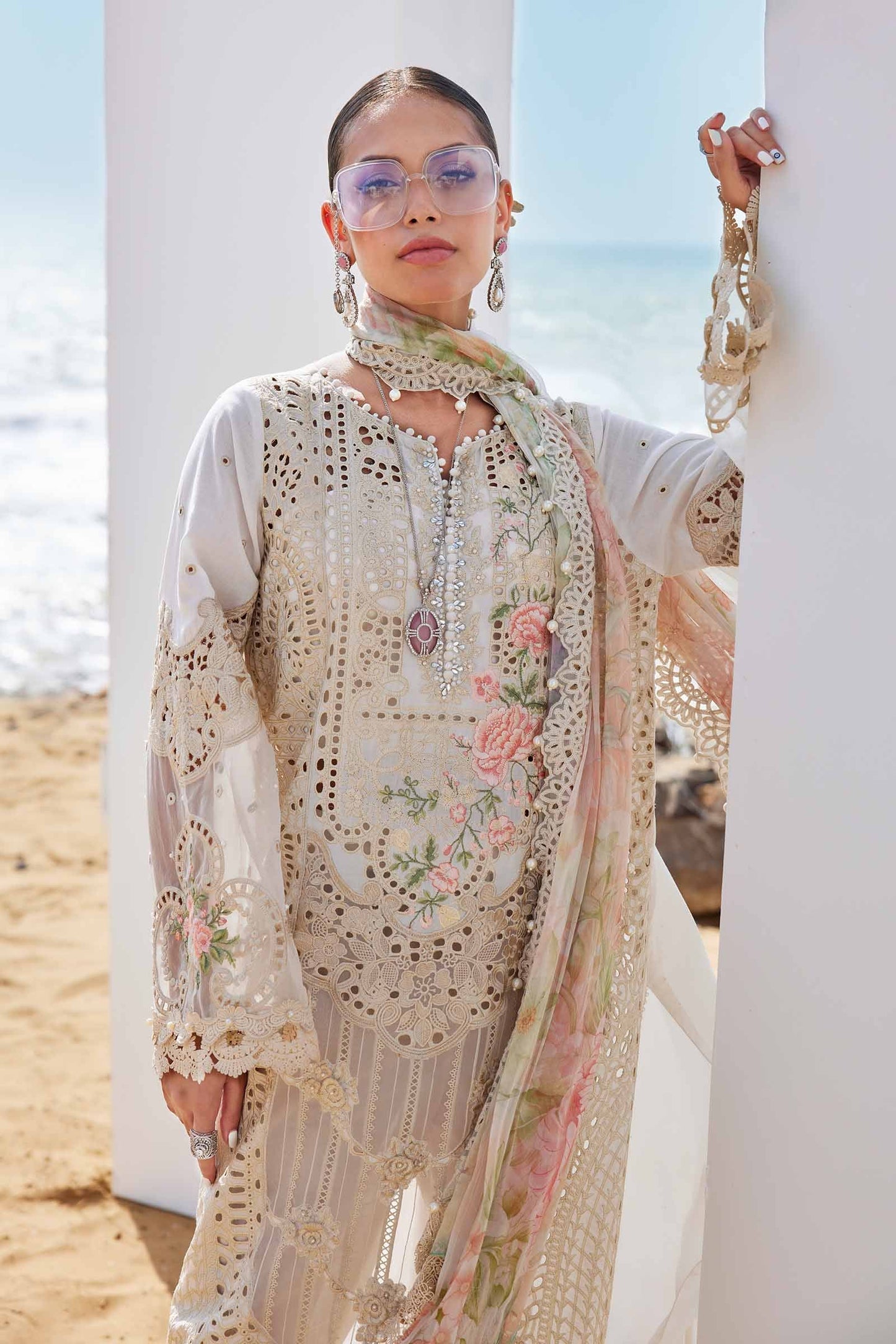 Maria B Stitched Embroidered Lawn-25-07 Suit | Inspired | Stitched by Rang