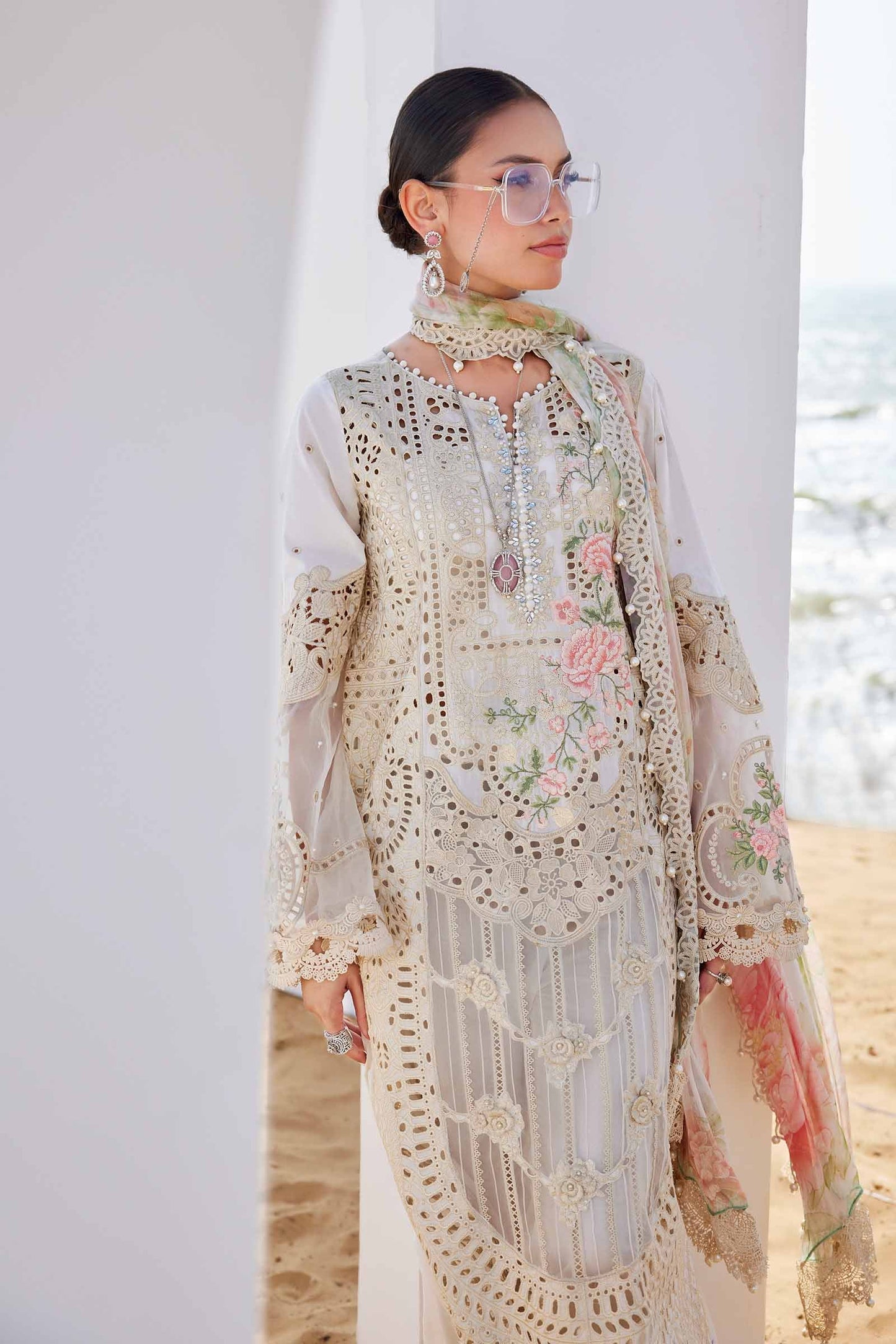 Maria B Stitched Embroidered Lawn-25-07 Suit | Inspired | Stitched by Rang