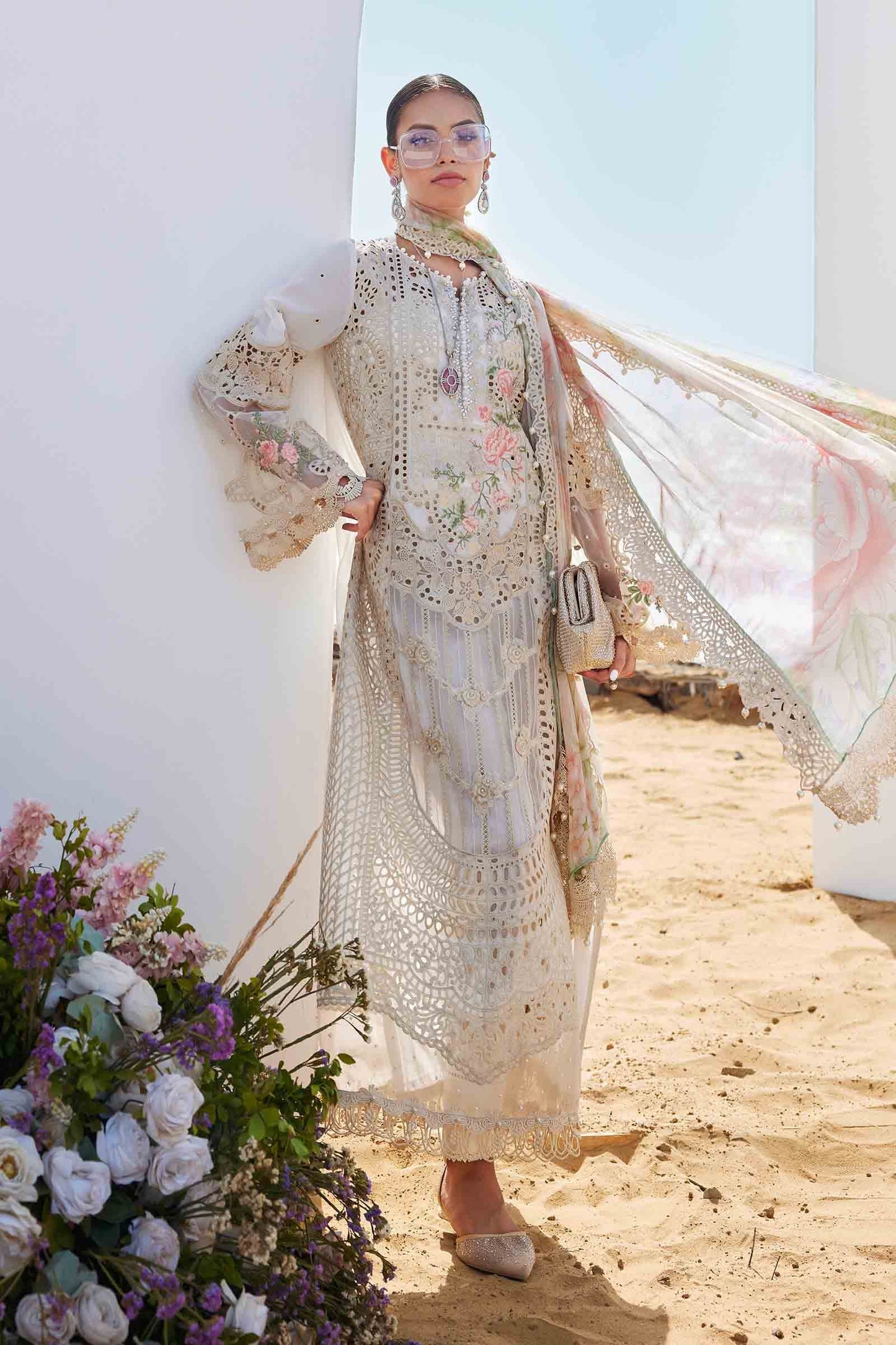 Maria B Stitched Embroidered Lawn-25-07 Suit | Inspired | Stitched by Rang