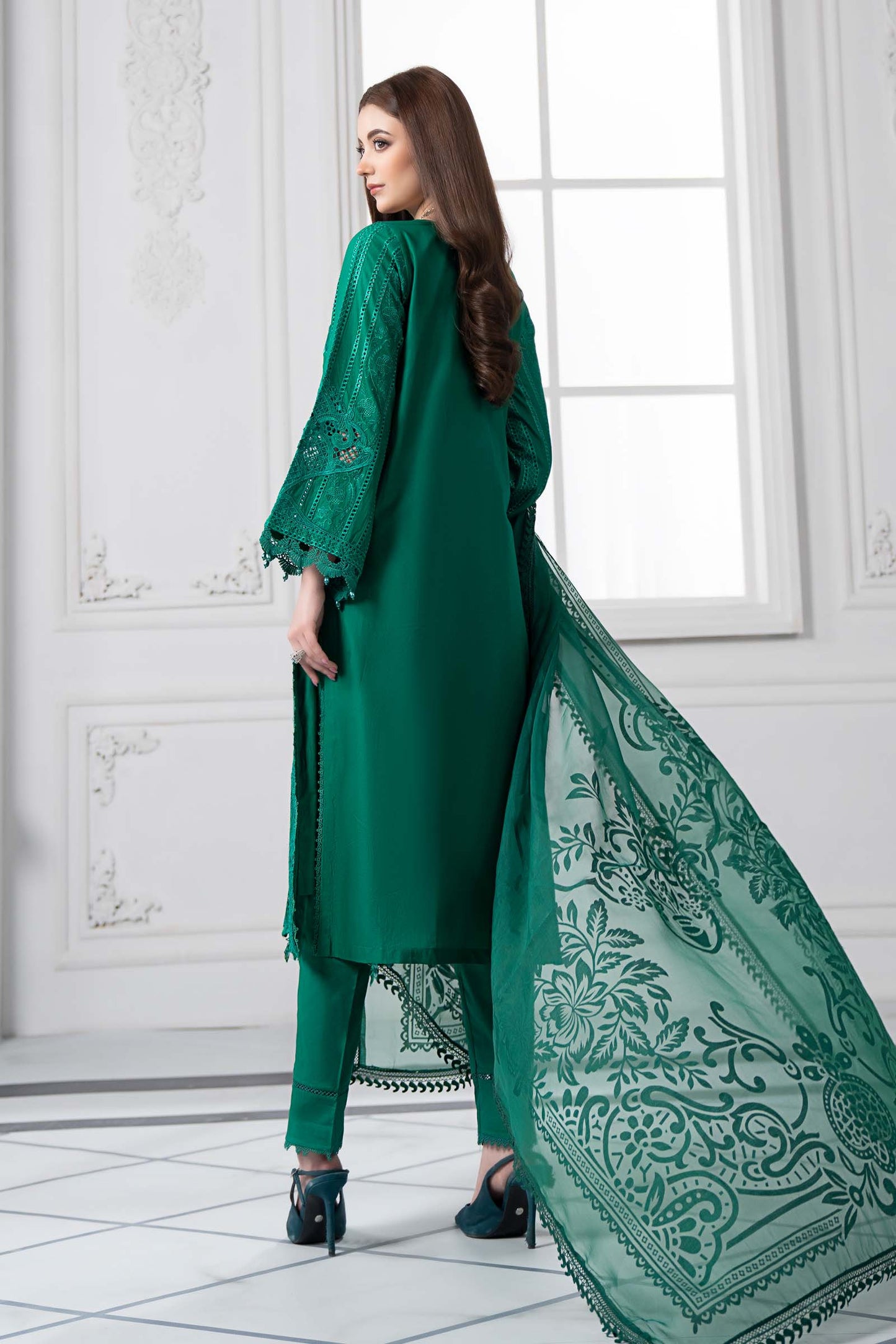 Stitched Maria B Embroidered Lawn Suit | DS-2508-B | Inspired |Stitched by Rang