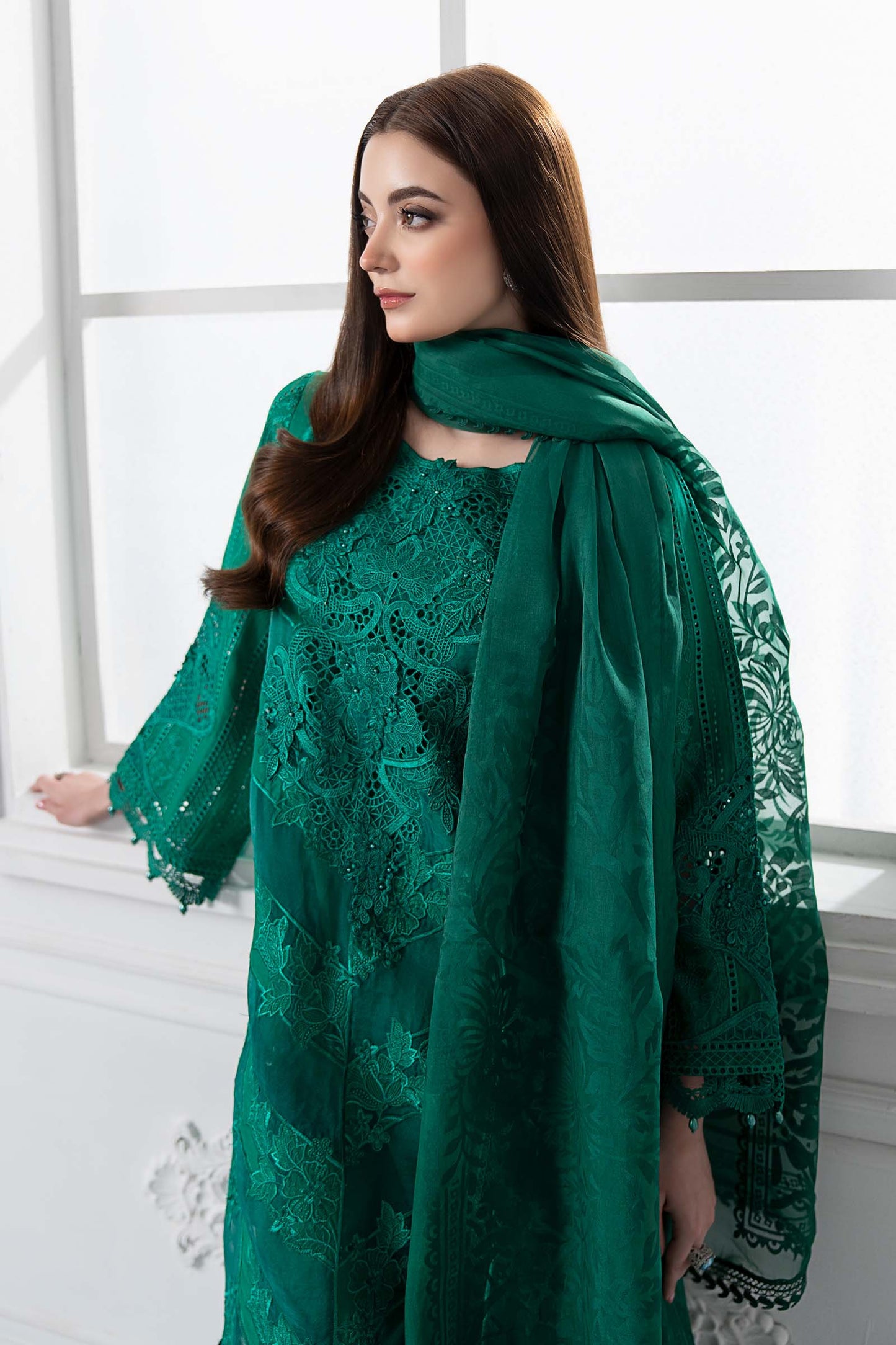 Stitched Maria B Embroidered Lawn Suit | DS-2508-B | Inspired |Stitched by Rang