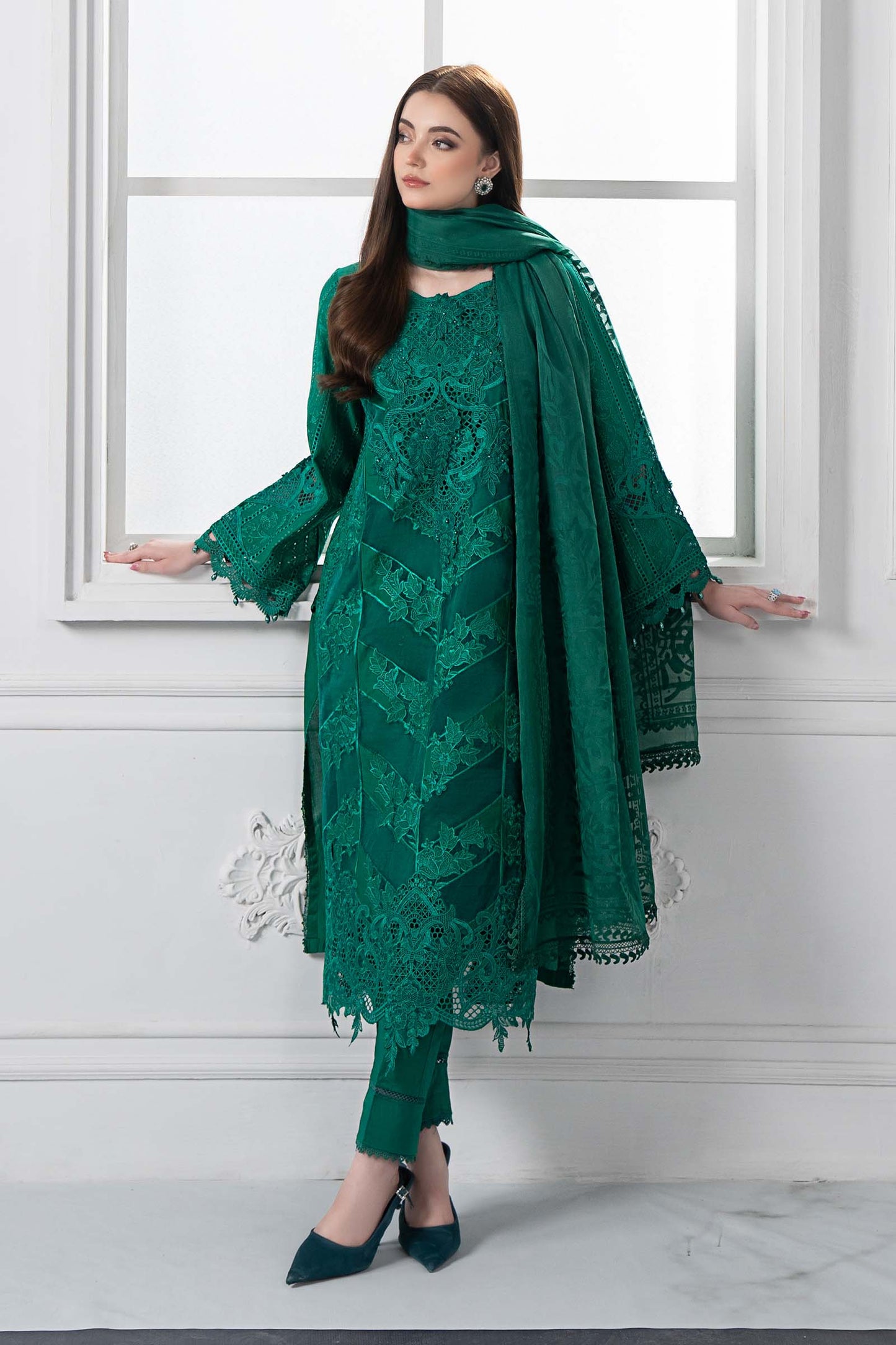 Stitched Maria B Embroidered Lawn Suit | DS-2508-B | Inspired |Stitched by Rang