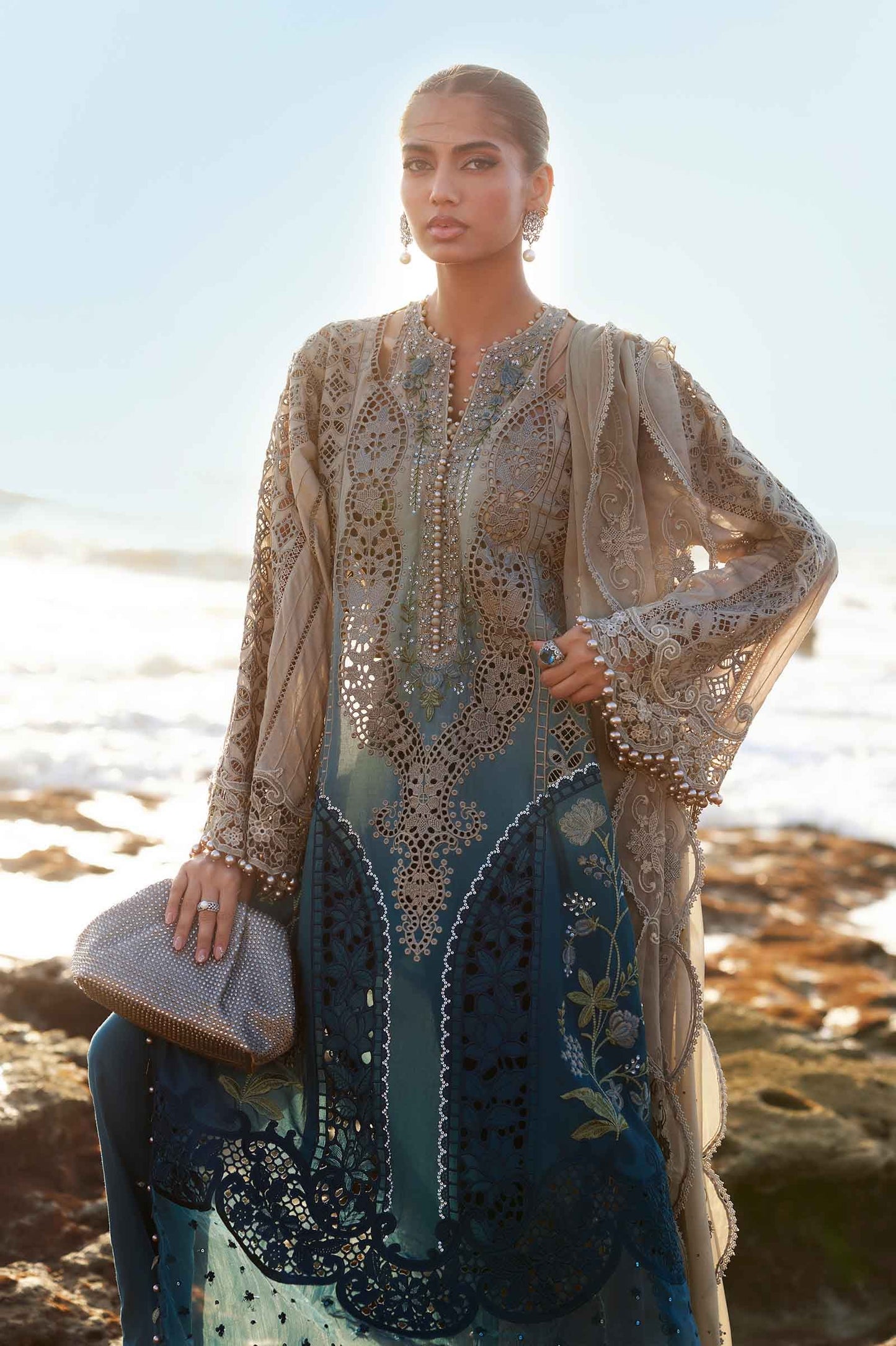Maria B Stitched Embroidered Lawn-25-08 | Inspired | Stitched by Rang