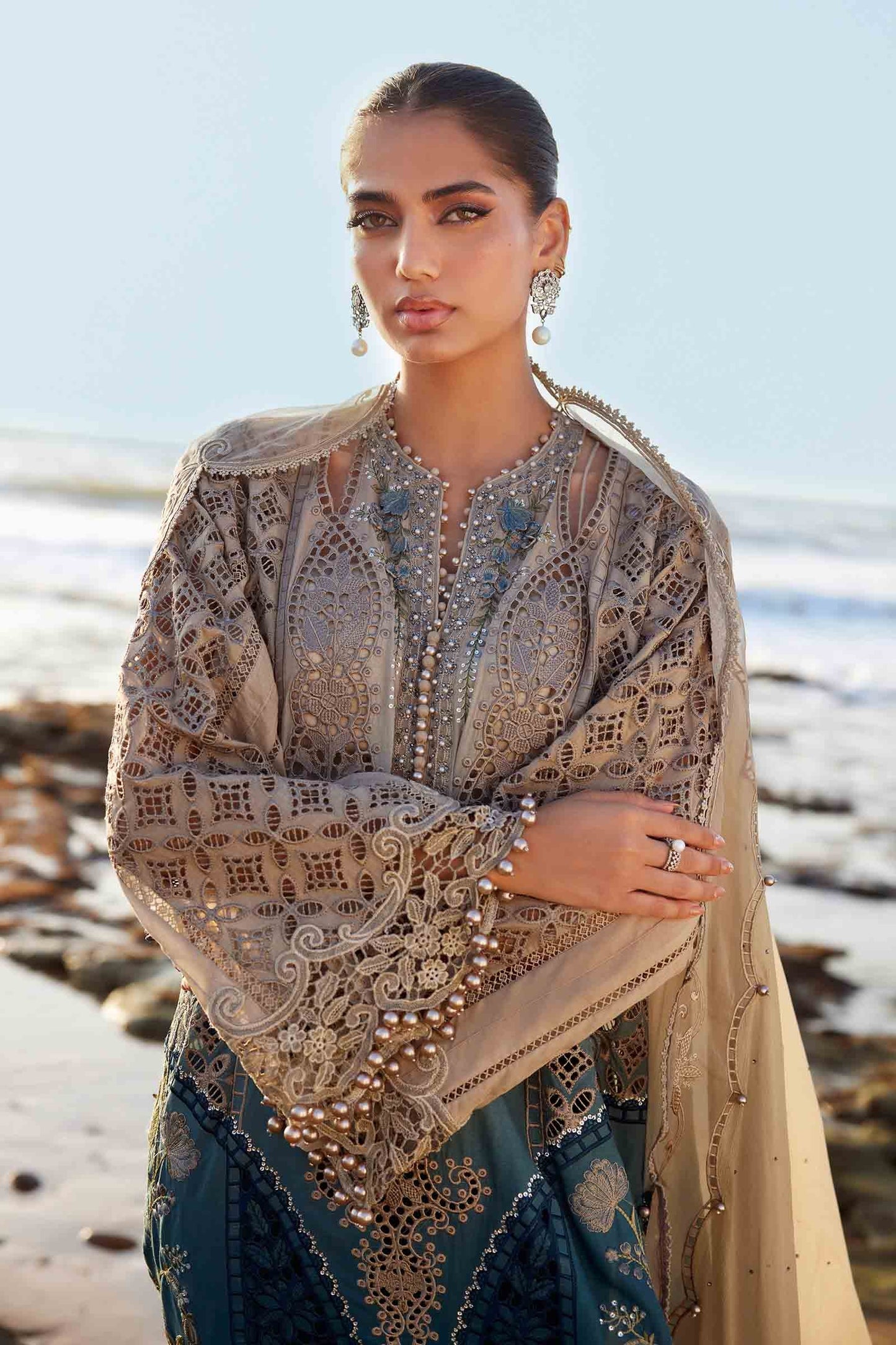 Maria B Stitched Embroidered Lawn-25-08 | Inspired | Stitched by Rang
