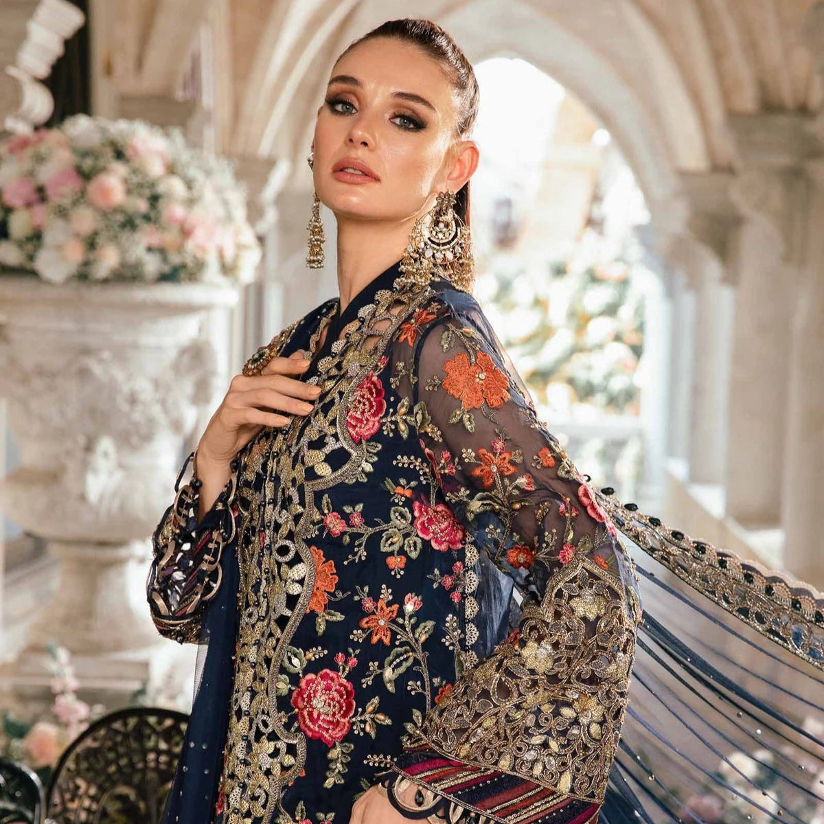Maria B. Wedding Collection by Rang | Inspired Embroidered Suit | BD-2808 | Stitched by Rang