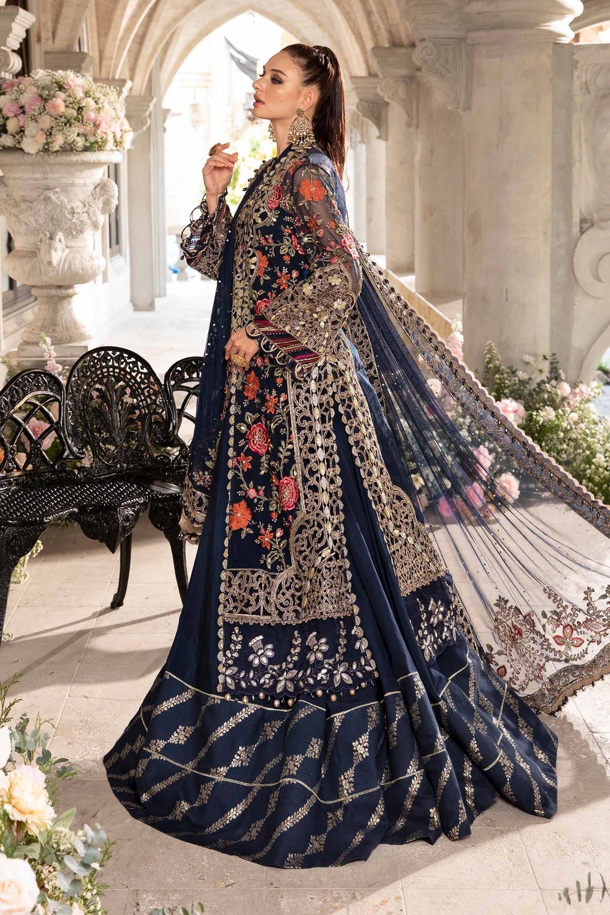 Maria B. Wedding Collection by Rang | Inspired Embroidered Suit | BD-2808 | Stitched by Rang