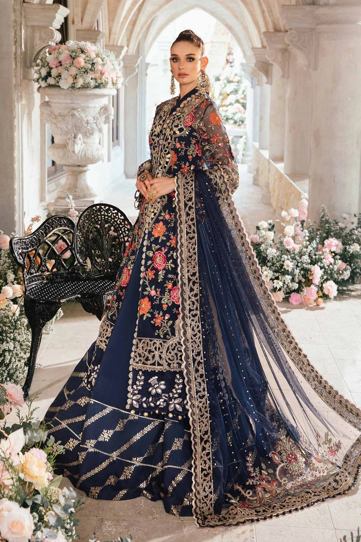 Maria B. Wedding Collection by Rang | Inspired Embroidered Suit | BD-2808 | Stitched by Rang