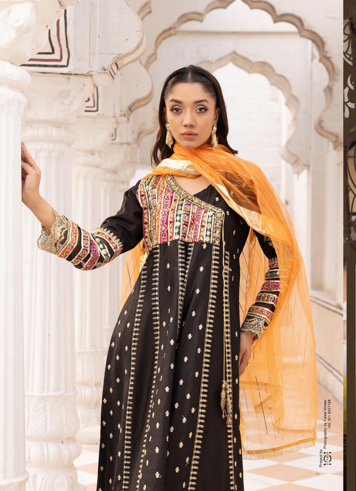 Stitched Simrans Traditional Black Dress | Karma Lux Series | Stitched by Rang