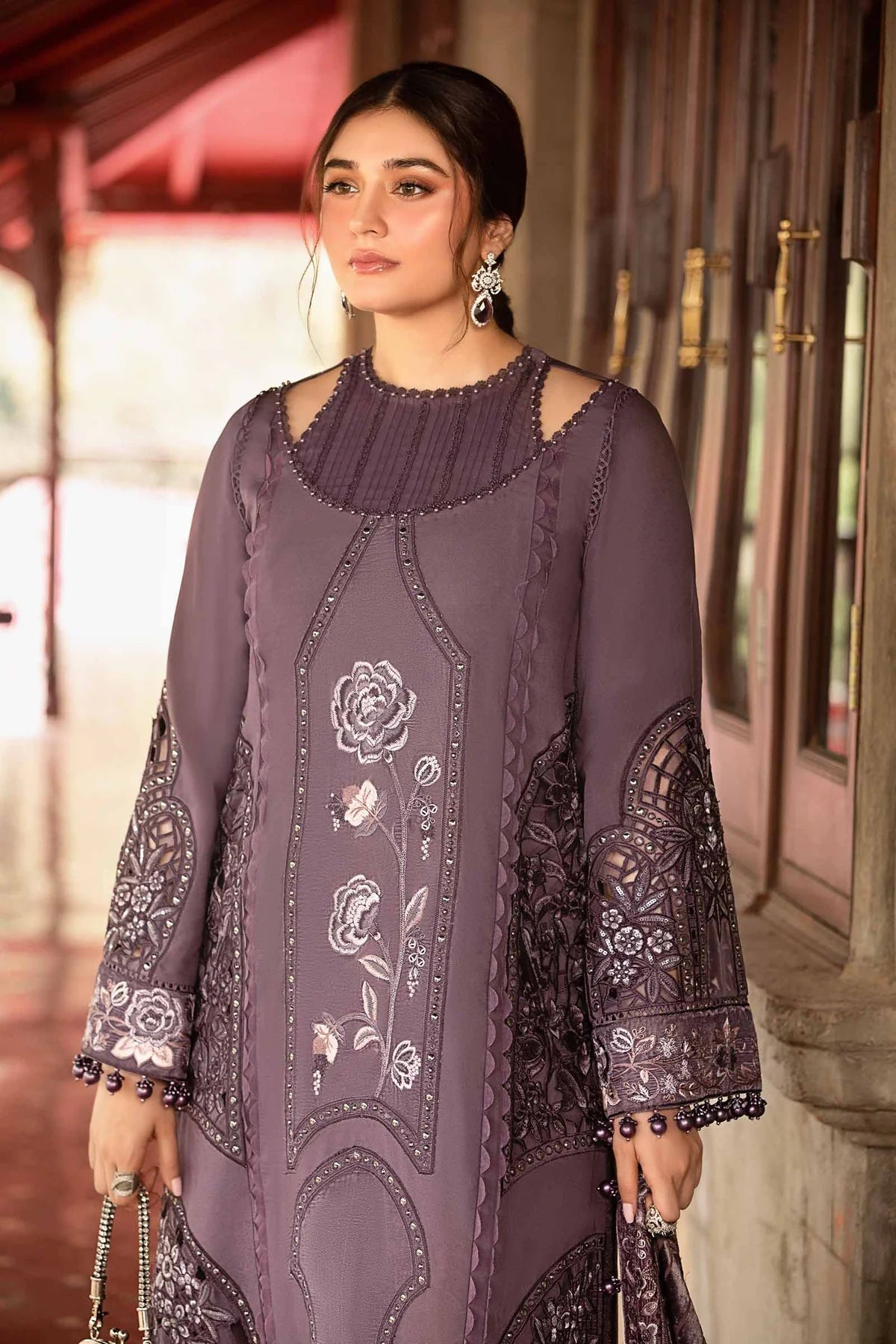 Maria B. Embroidered Suit | DL-1202 | Stitched by Rang | Inspired