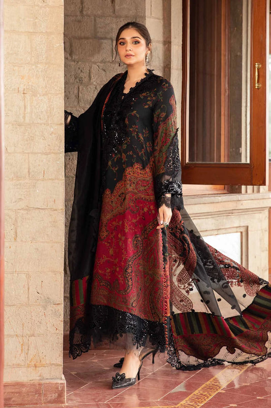 Maria B. Embroidered Suit | DL-1204 | Stitched by Rang | Inspired