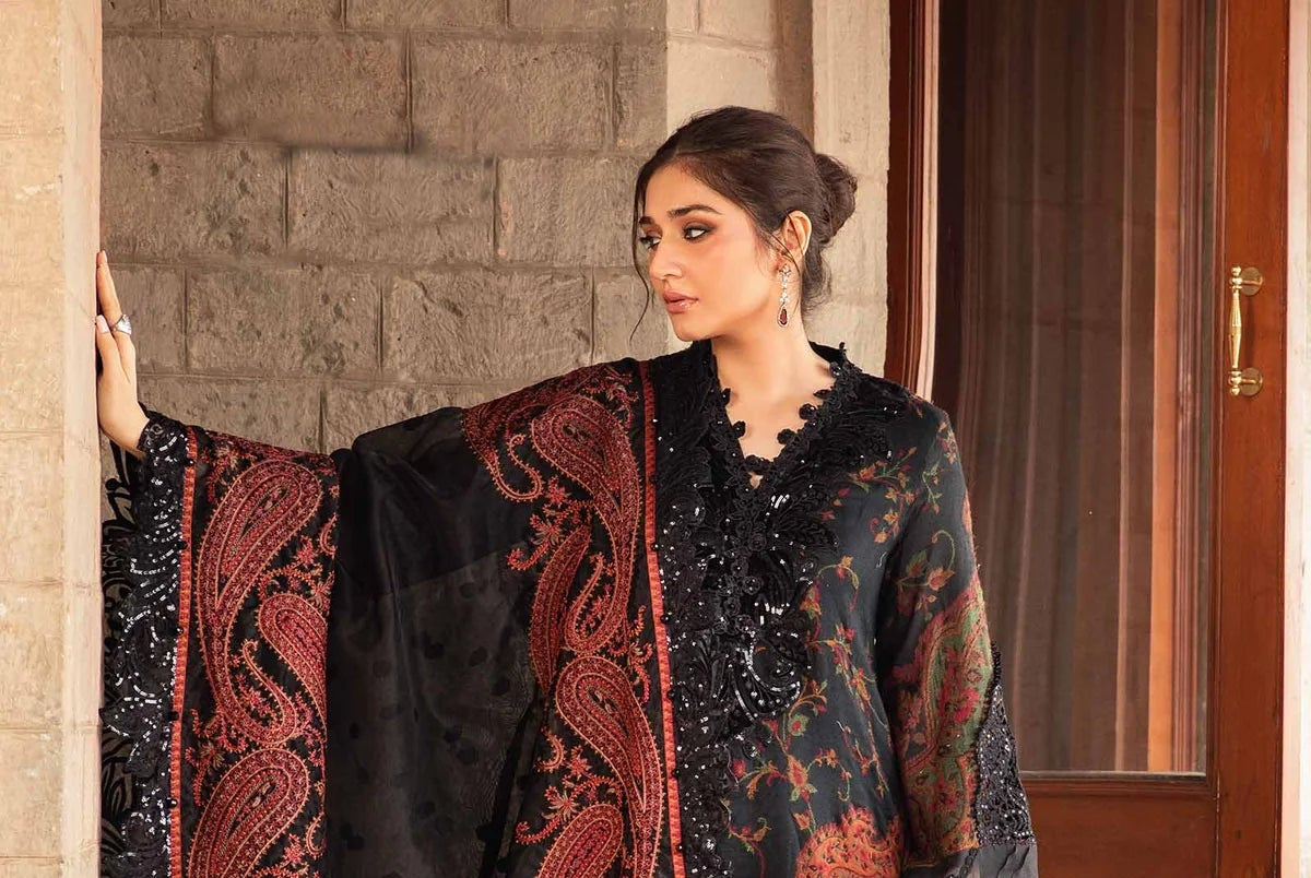 Maria B. Embroidered Suit | DL-1204 | Stitched by Rang | Inspired