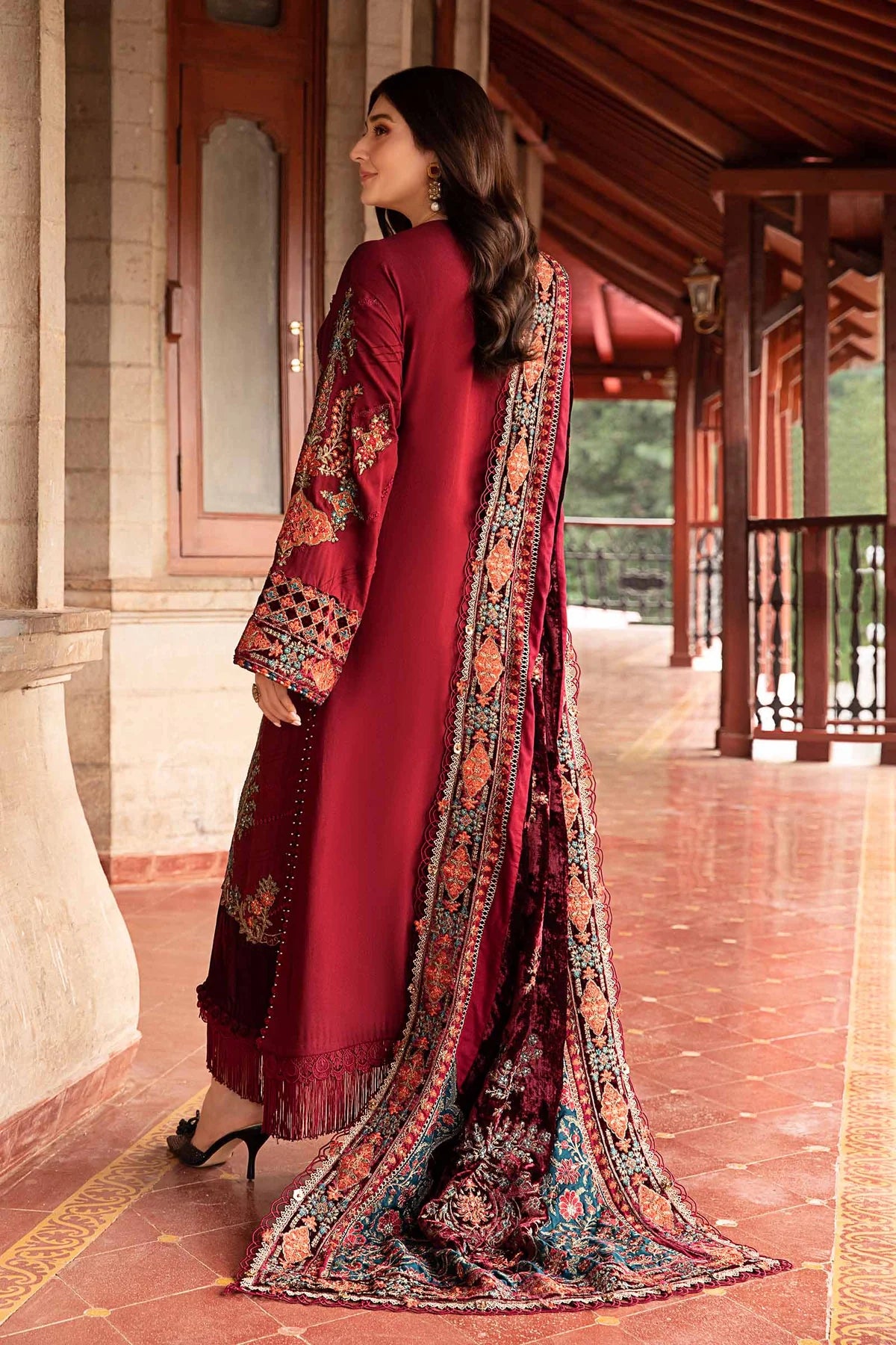 Maria B. Embroidered Suit | DL-1210 | Stitched by Rang | Inspired