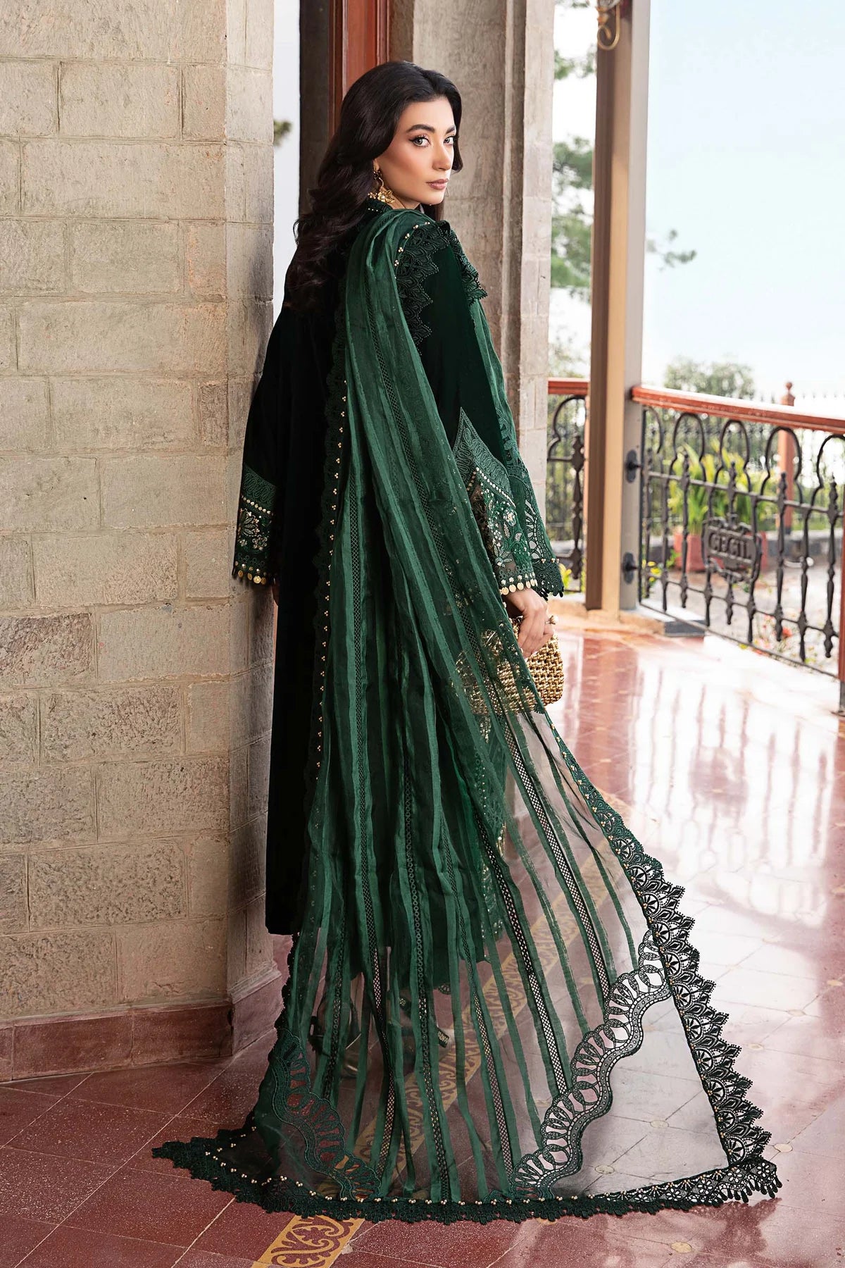 Maria B. Embroidered Suit | DL-1212 | Stitched by Rang | Inspired