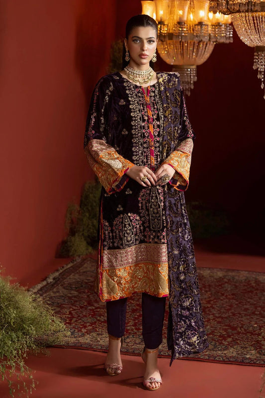 Stitched Adan's Velvet PLACHI Collection | PL-1419 | Stitched by Rang