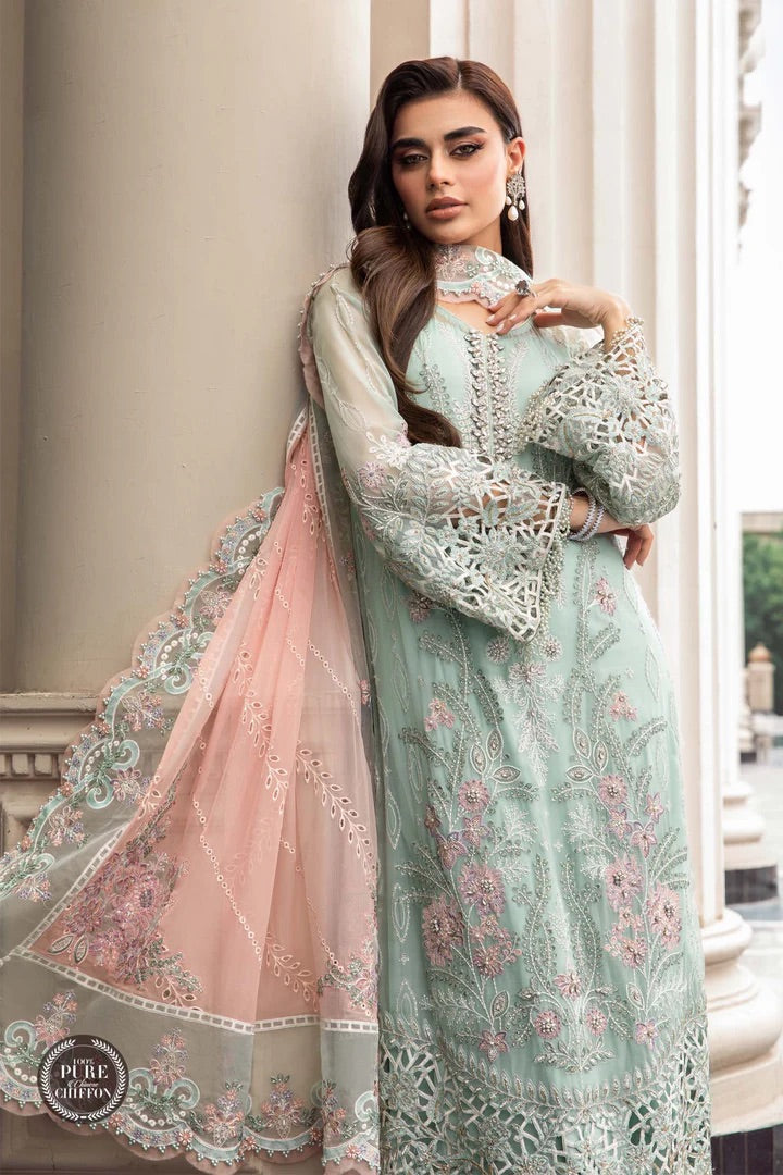 Maria.B | Stitched by Rang | Stitched Chiffon | Inspired |MPC-23-104 Mint Green