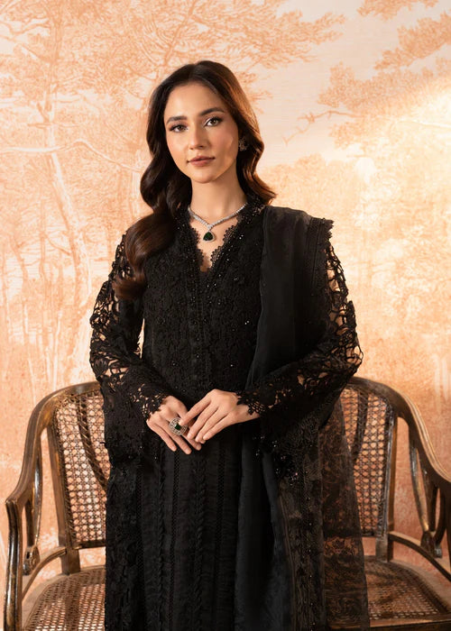 Maria B. | Stitched by Rang | Luxury Organza | Inspired | D-2409-A(Black)