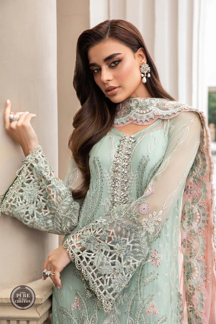 Maria.B | Stitched by Rang | Stitched Chiffon | Inspired |MPC-23-104 Mint Green